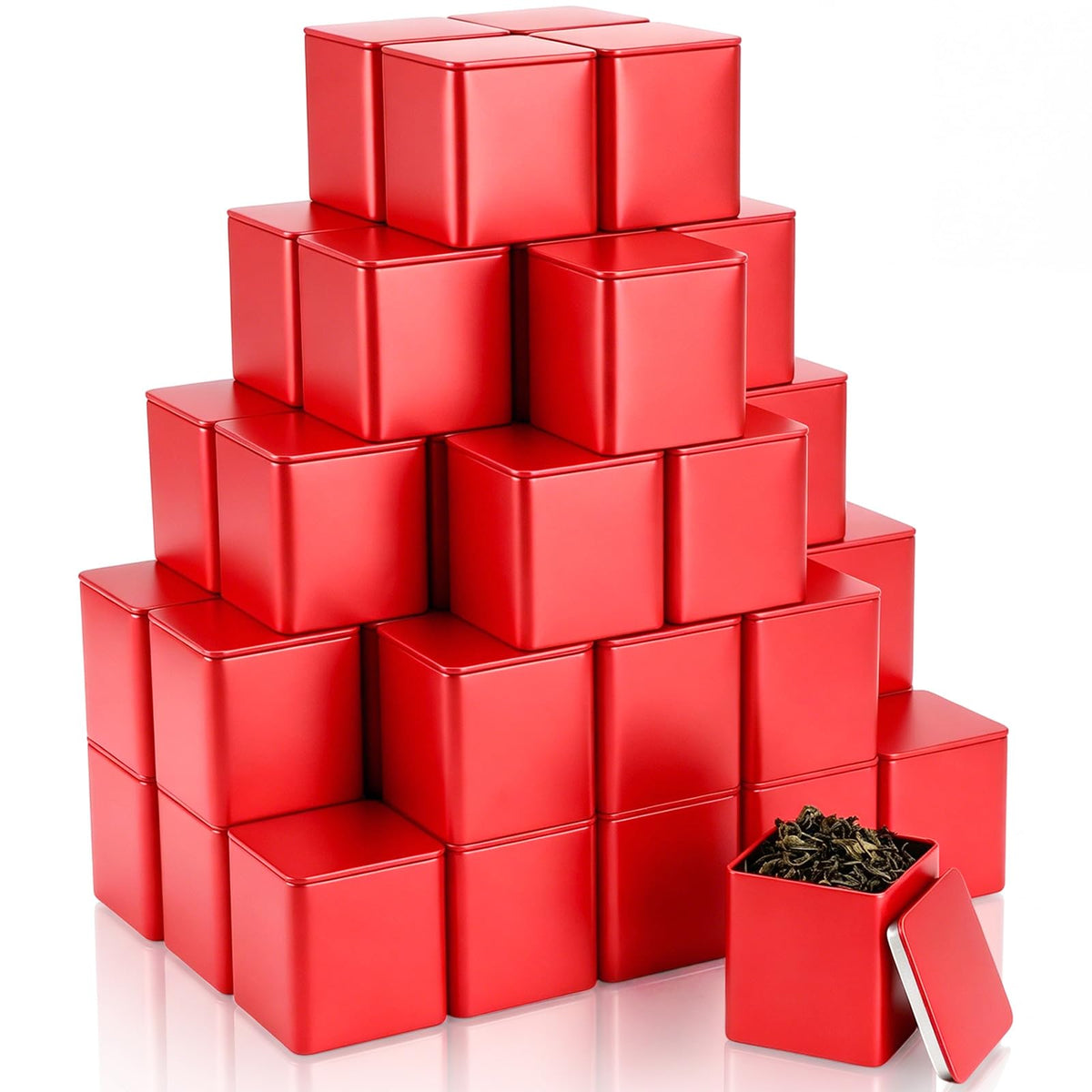 50 Pcs Metal Tea Tins Airtight Lid (50 Count)