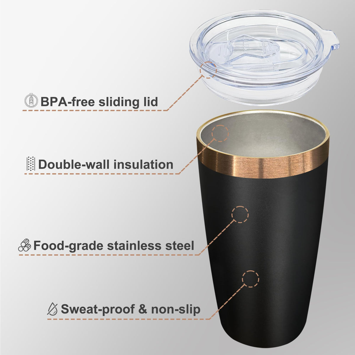 10 oz Coffee Tumbler Bulk Travel Coffee Mug (8 Count)