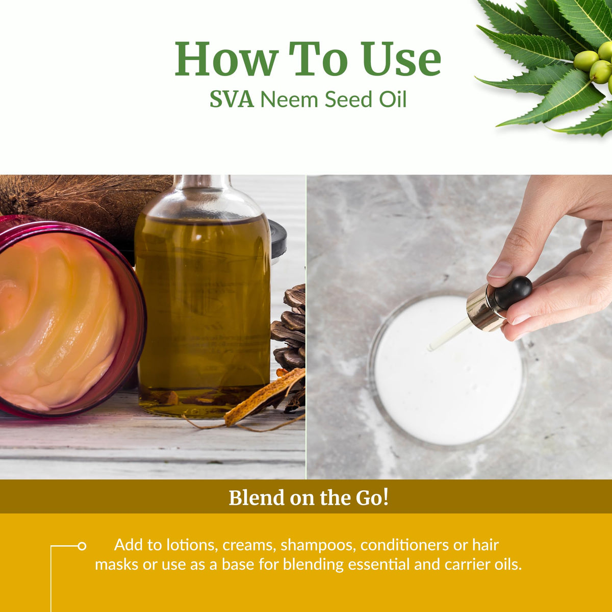 SVA Organic Neem Seed Carrier Oil (32 Fl Oz)