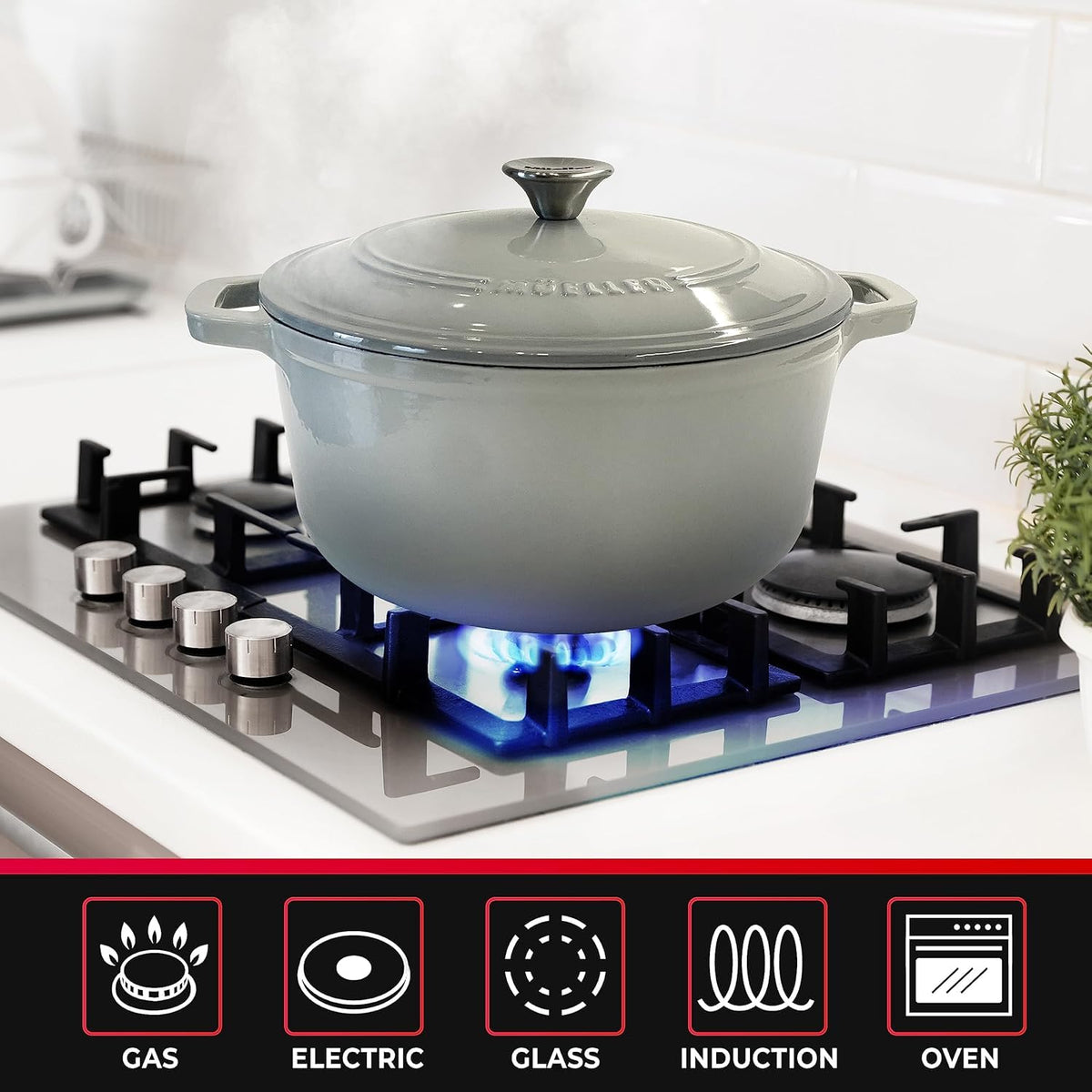 7.5 QT Enameled Cast Iron Dutch Oven