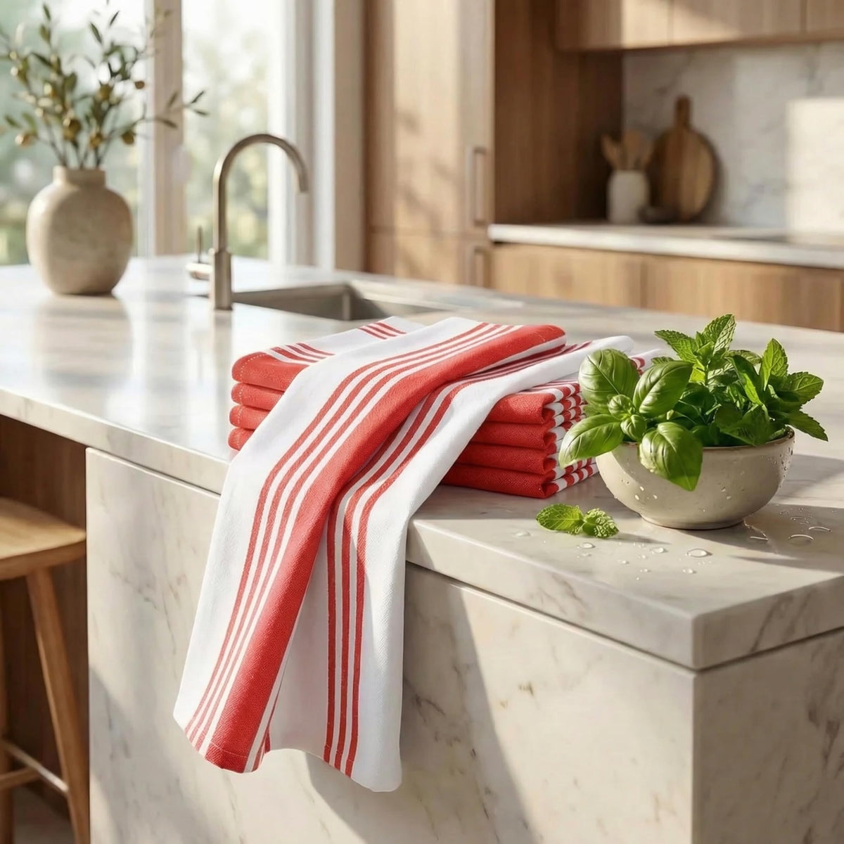 Kitchen Towels Cotton Dish Towels 20”x30” (6 Count)