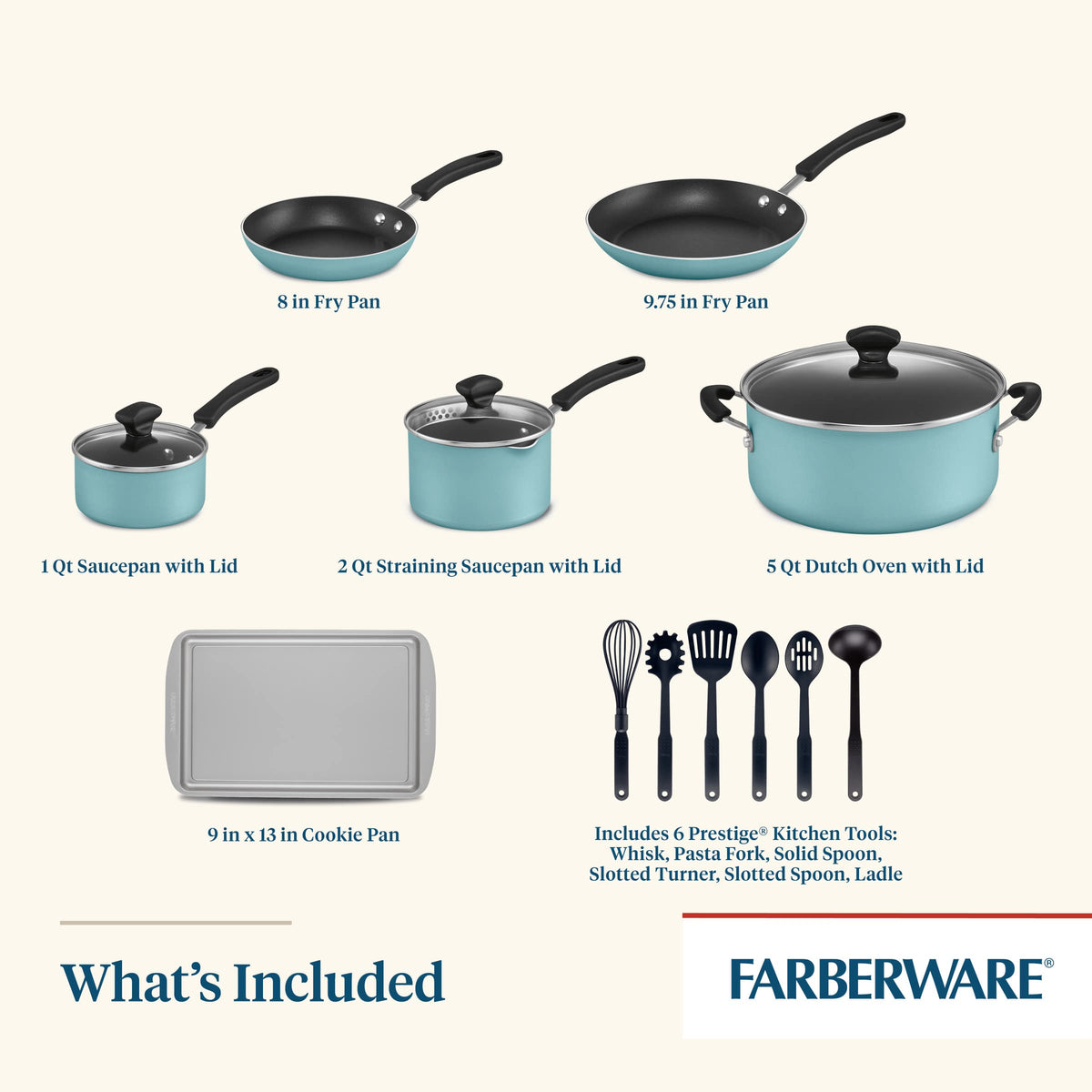 Cookstart Aluminum DiamondMax Nonstick Cookware Set