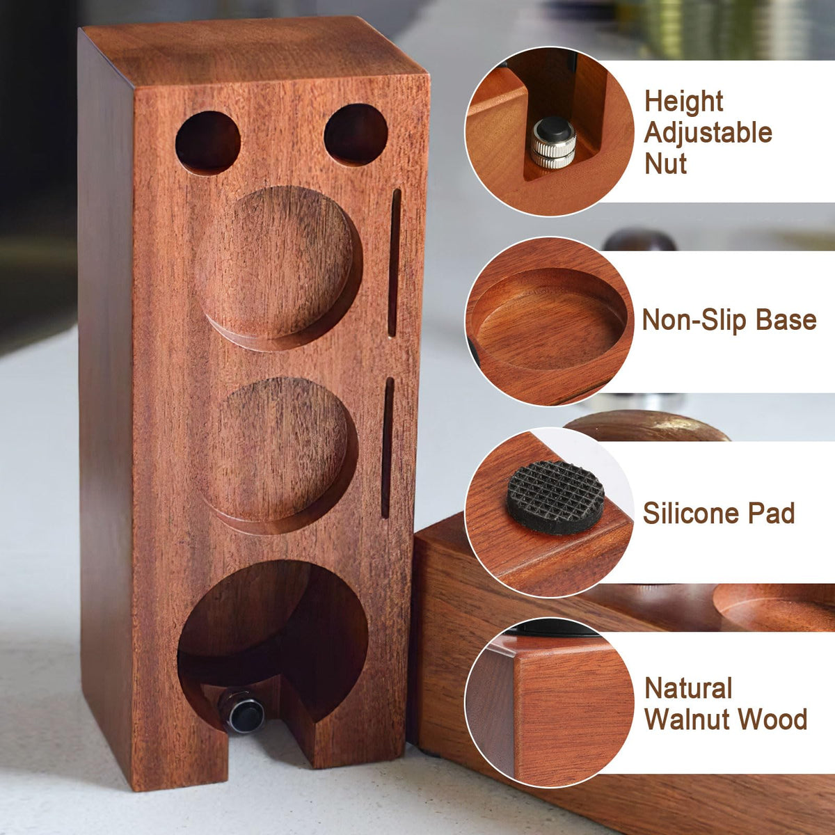Espresso Tamping Station Wooden Coffee Tamper Station Fit for 51