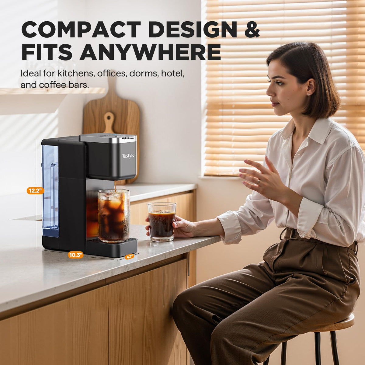 Single Serve Coffee Maker for K Cups and Grounds with 3 Brew Styles