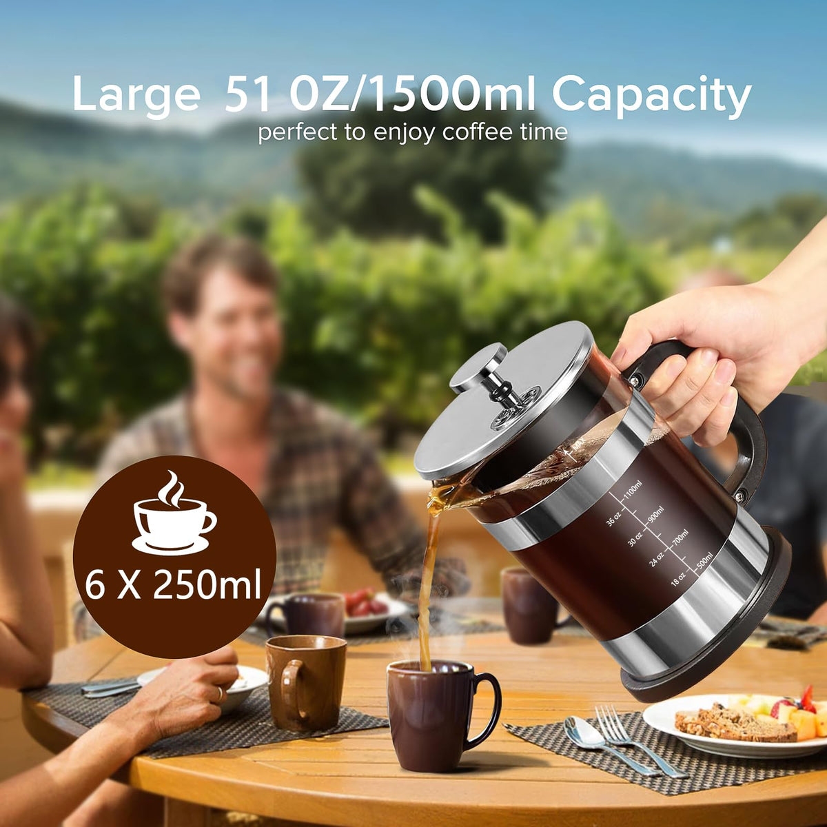 French Press Coffee Maker 51oz