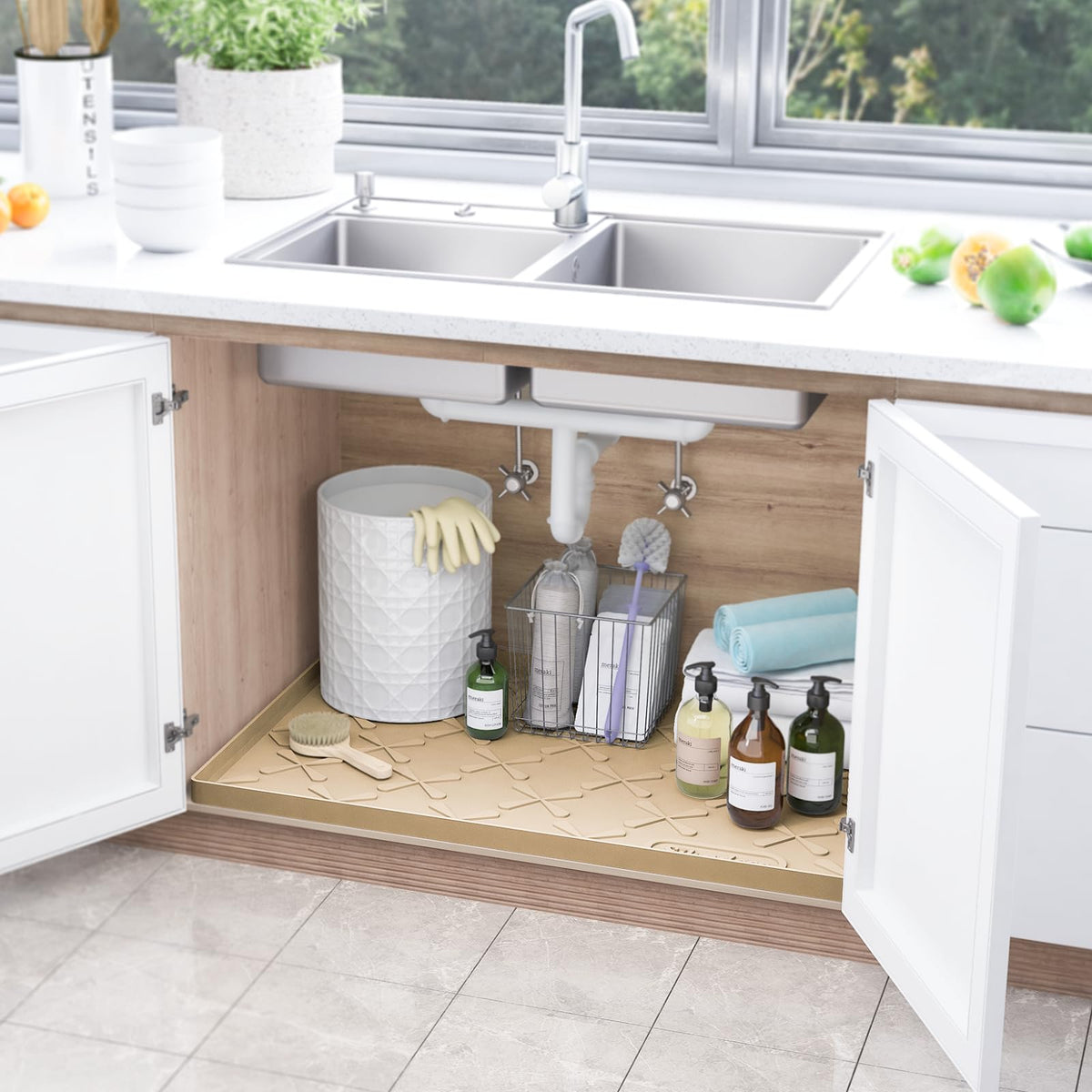 Waterproof Under Sink Mat Silicone 28"x19"