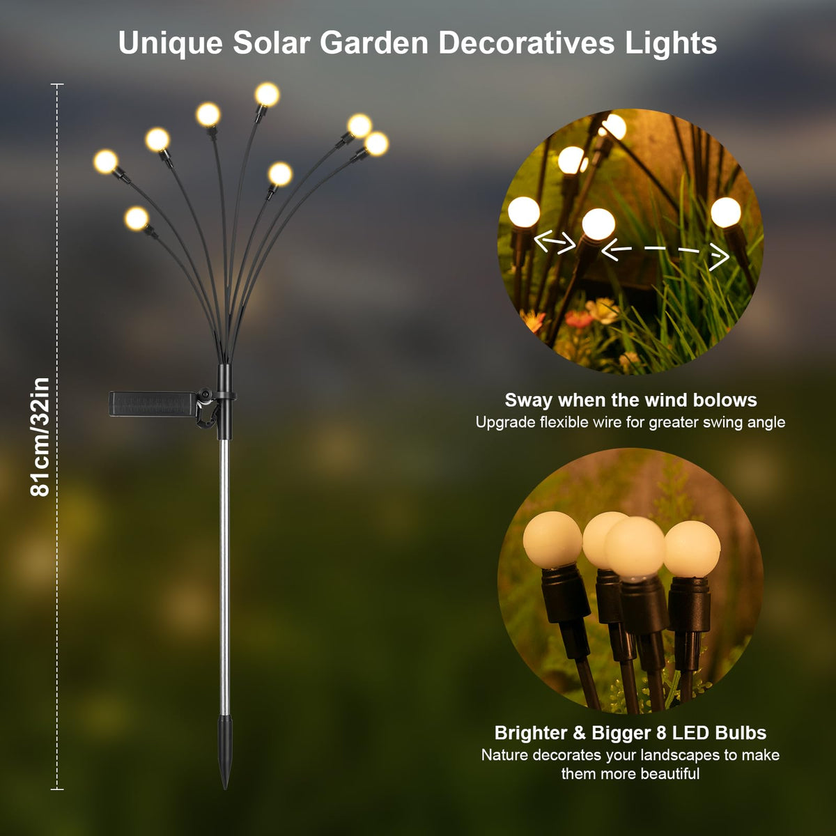Solar Lights Outdoor (12 Count)