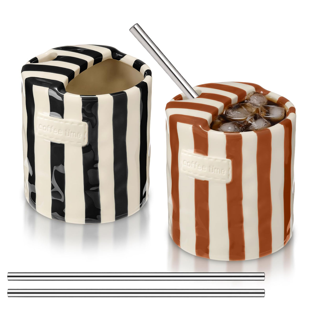 2 Pack Ceramic Mug with Sip Hole (2 Count)