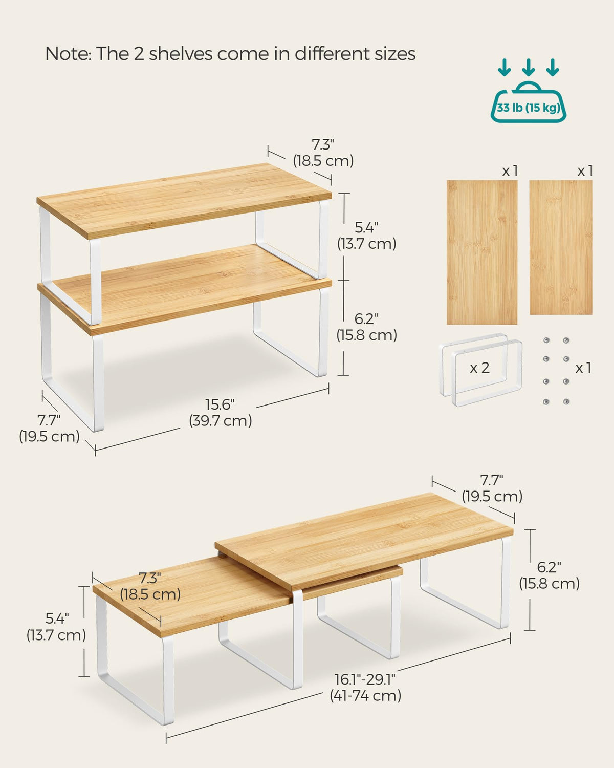 Cabinet Organizer Shelf (2 Count)