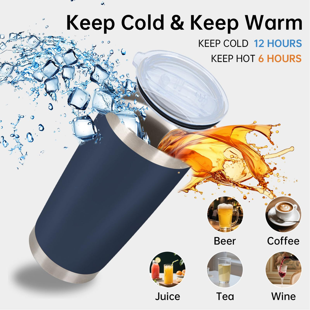 32 Pack 20oz Stainless Steel Insulated Bulk Tumblers with Lid&Straw (32 Count)