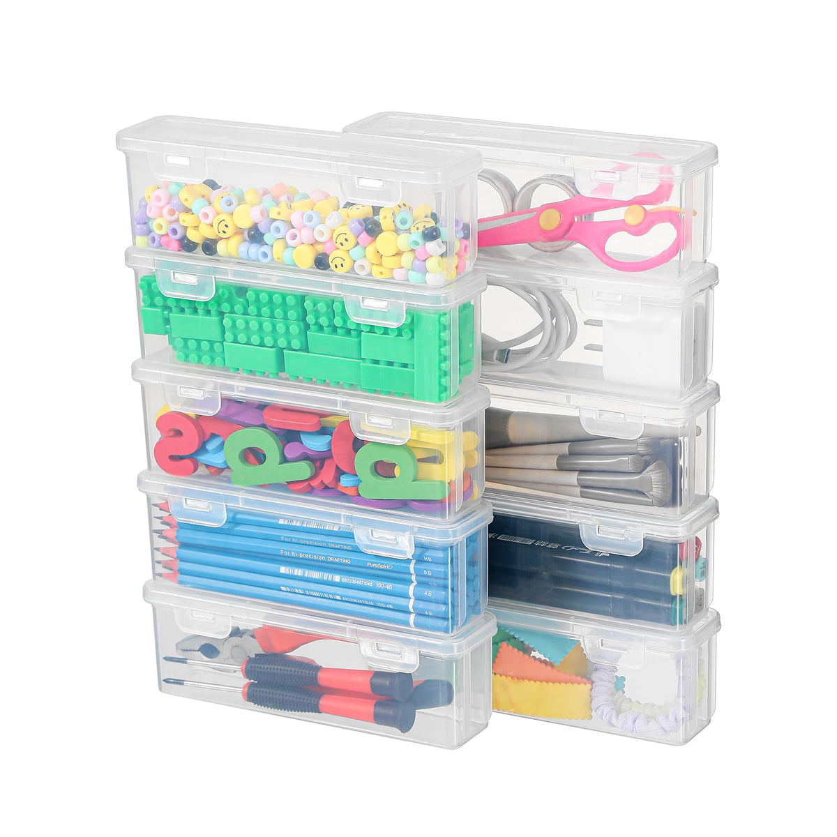 10 Pack Slim Narrow Storage Box (10 Count)