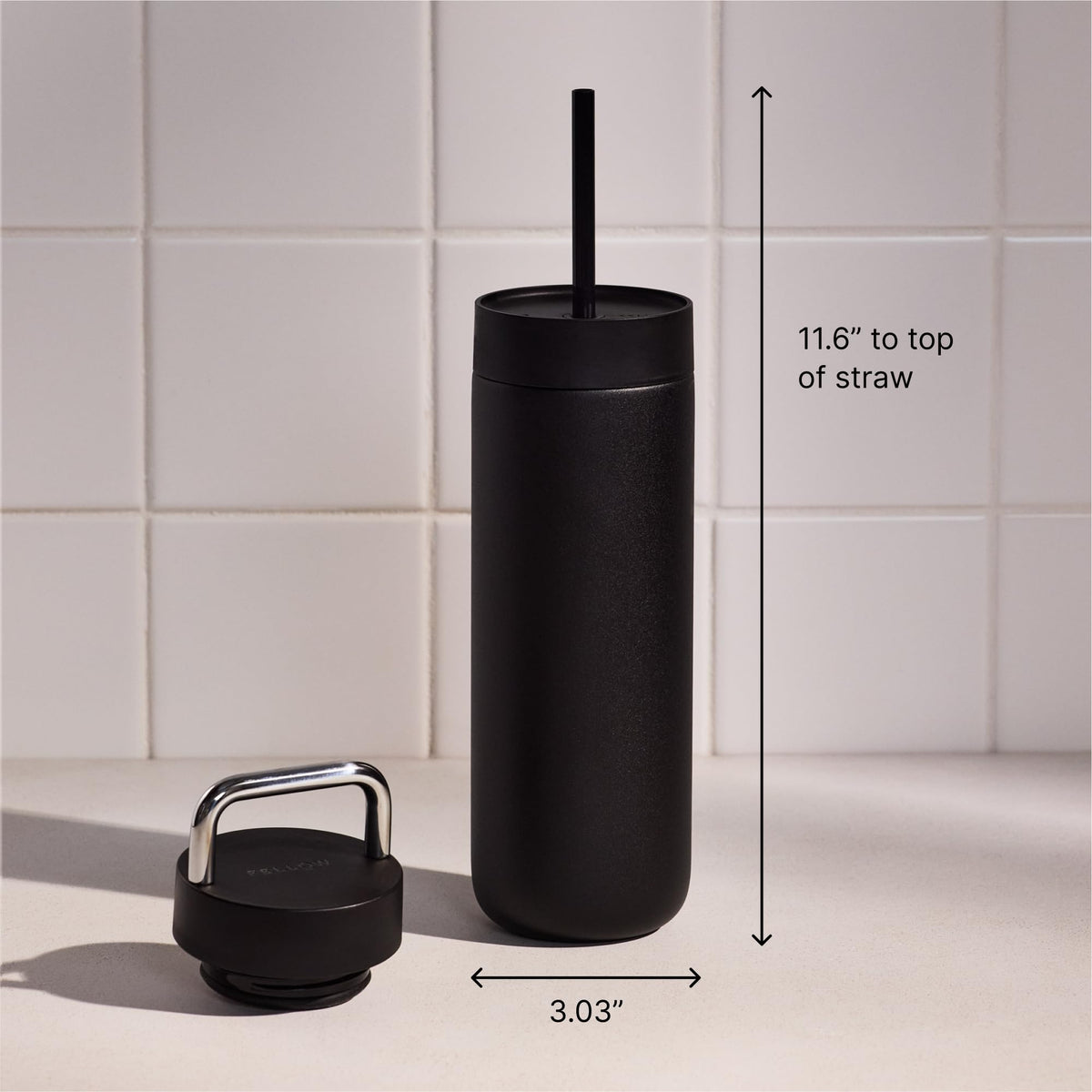 Carter Insulated Water Bottle 20 oz with Straw for Travel