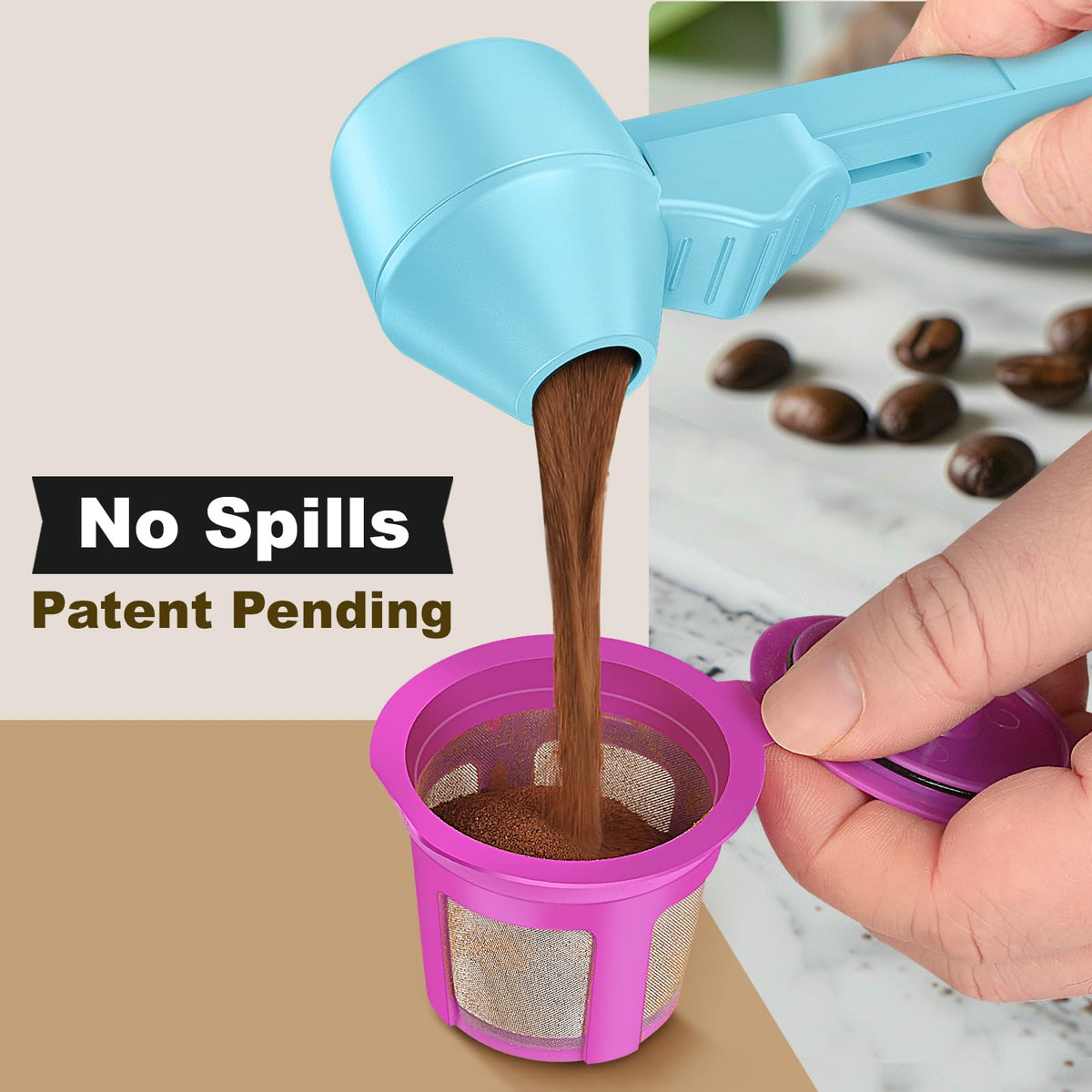 Coffee Scoop & Funnel for Reusable K Cup Refillable Coffee Pods