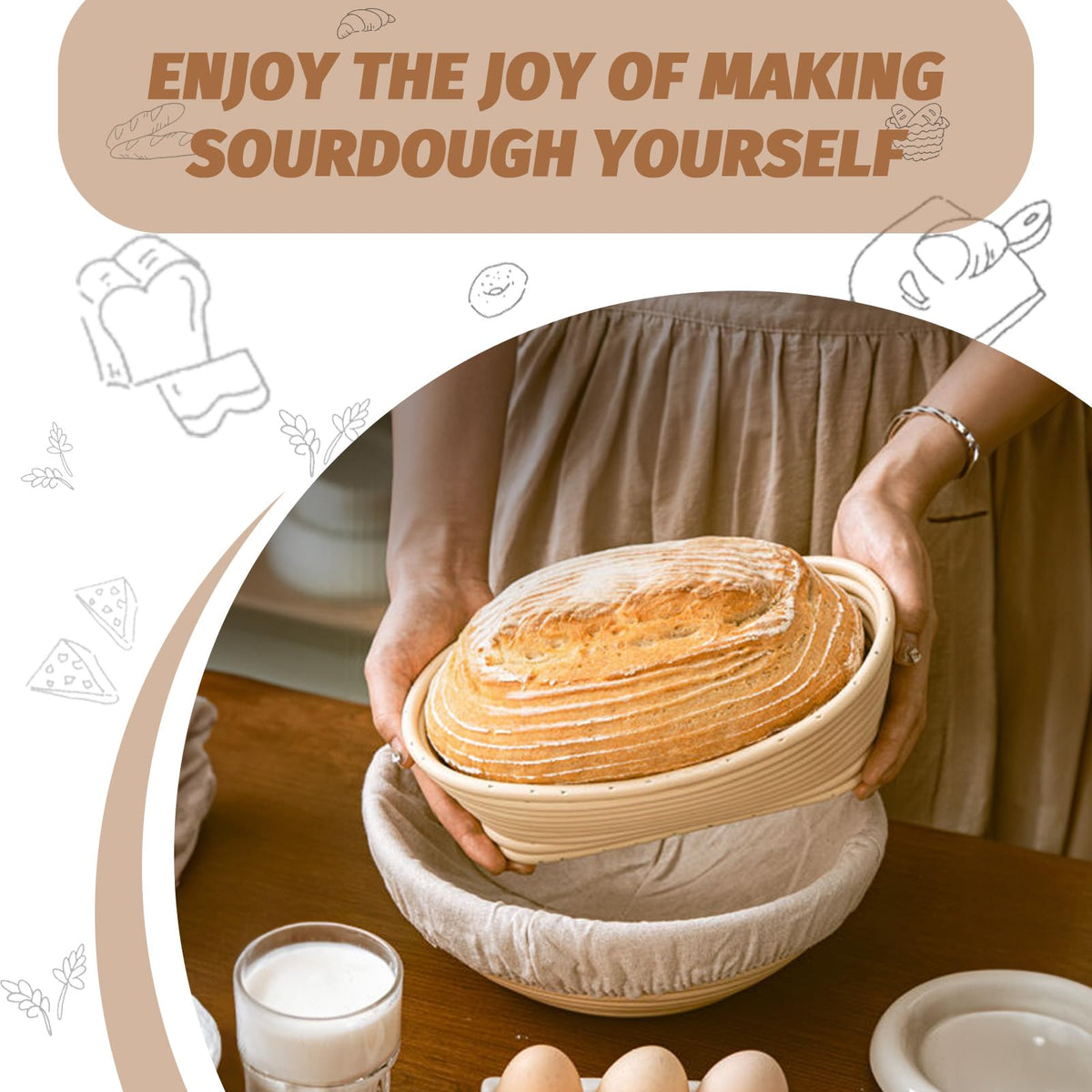 Sourdough Proofing Basket Gift Set (2 Count)