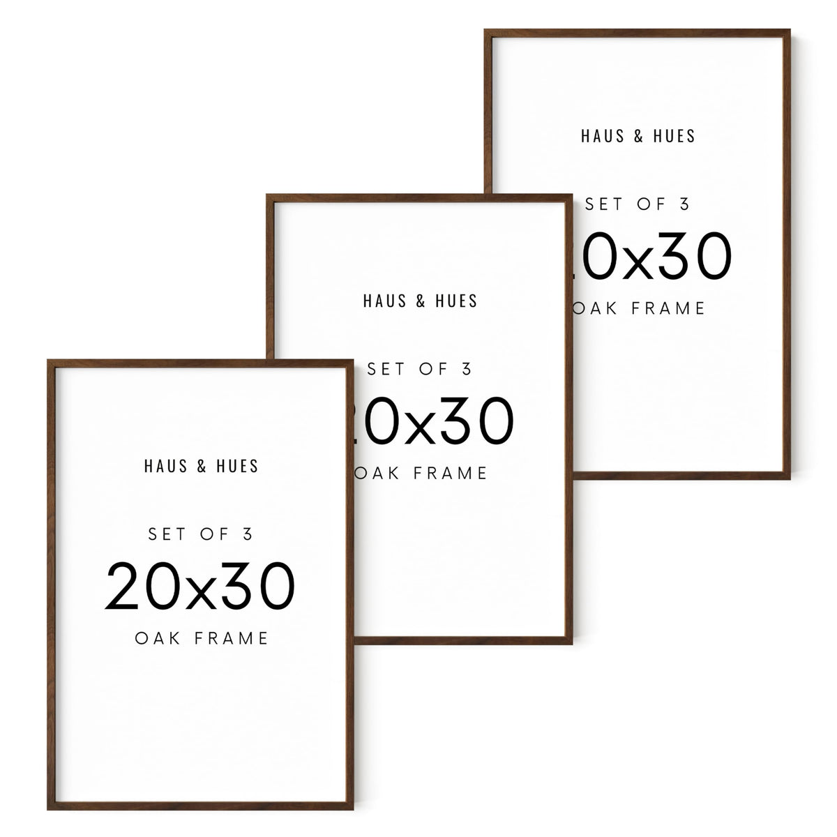 20x30 Walnut Oak Frame Set of 3 (3 Count)