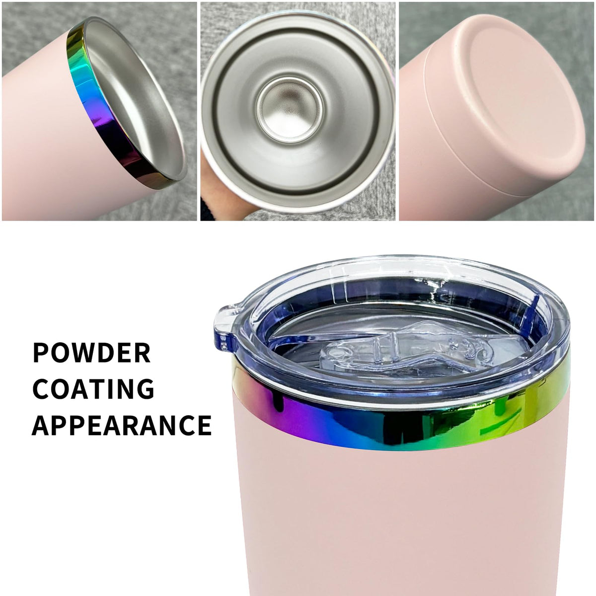 20 oz Stainless Steel Tumbler with Lid and Straw Double Wall Vacuum Insulated Coffee Mug Powder Coated Cup for Hot and Cold Drinks