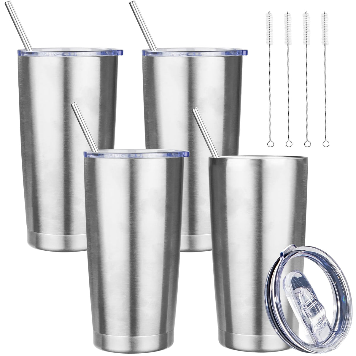 20 oz Tumbler with Lids and Straws (4 Count)