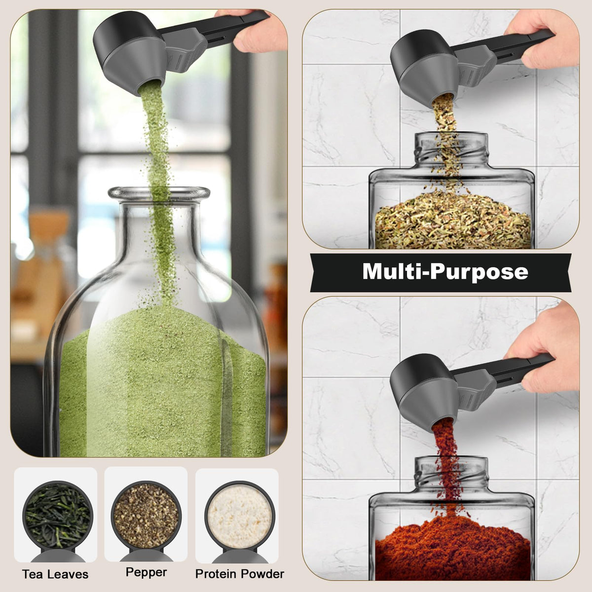 Coffee Scoop & Funnel for Reusable K Cup Refillable Coffee Pods (2 Count)