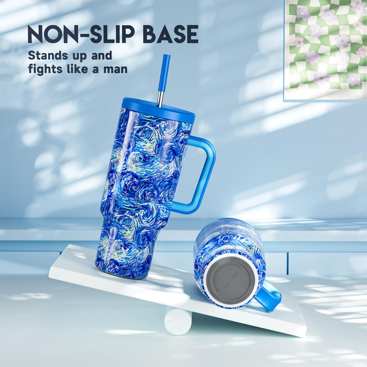 Tumbler with Handle and Straw for Women