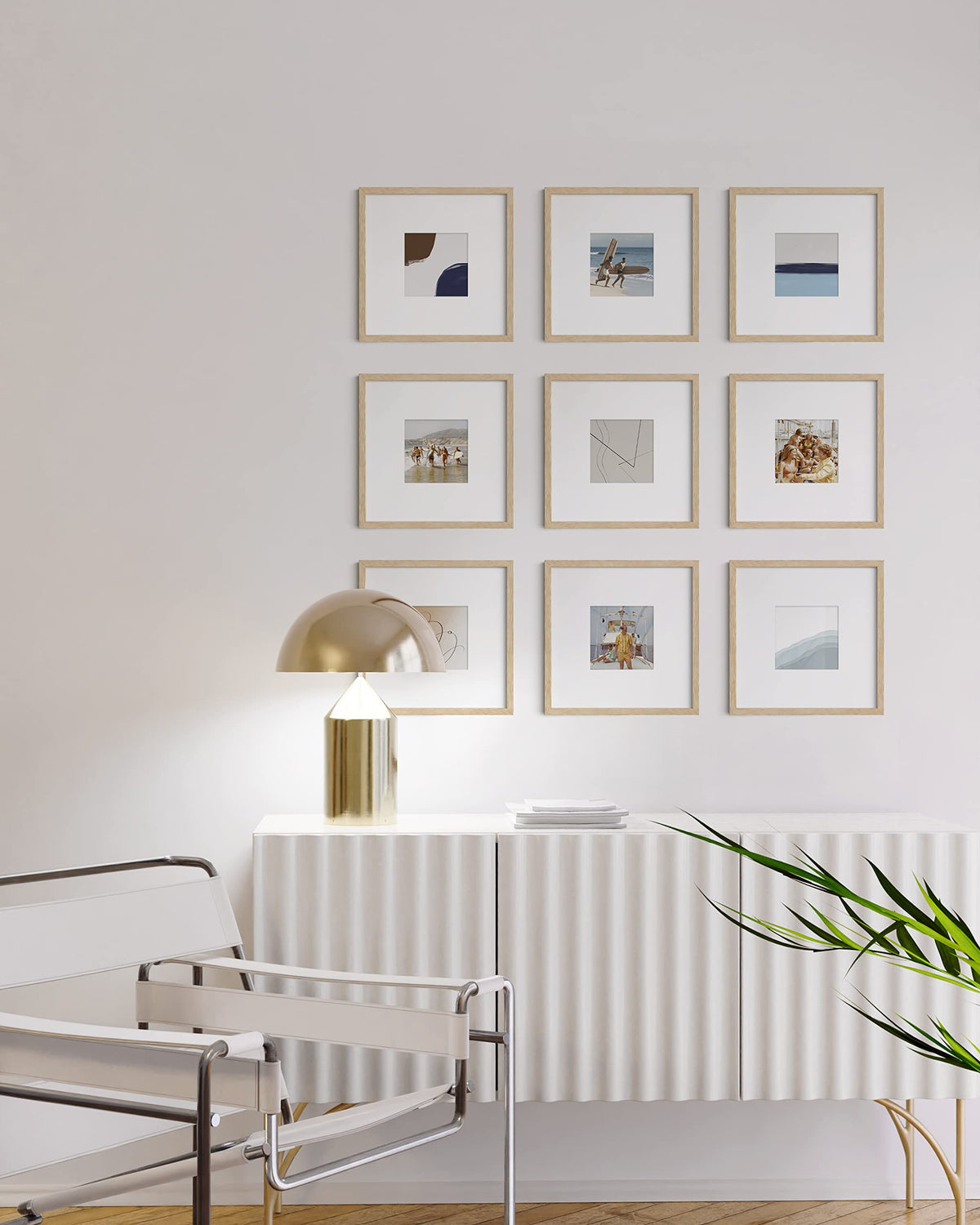Beige Oak Wood 10x10 Picture Frames (9 Count)
