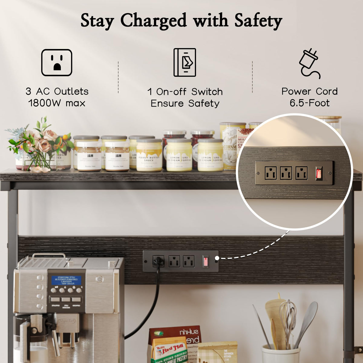 Bakers Rack with Power Outlets