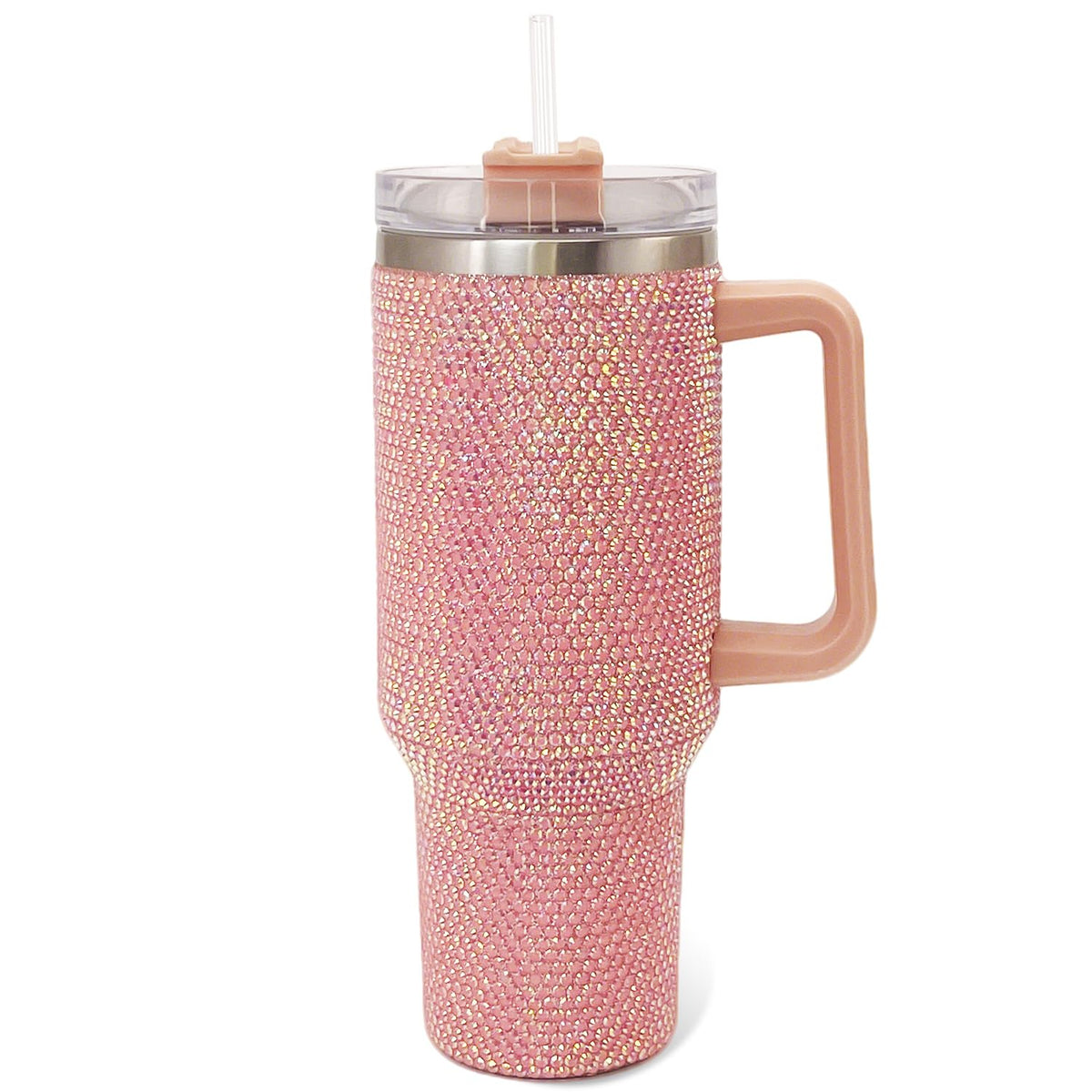 40oz Bling Rhinestone Tumbler with Handle and Straw Glitter Cups