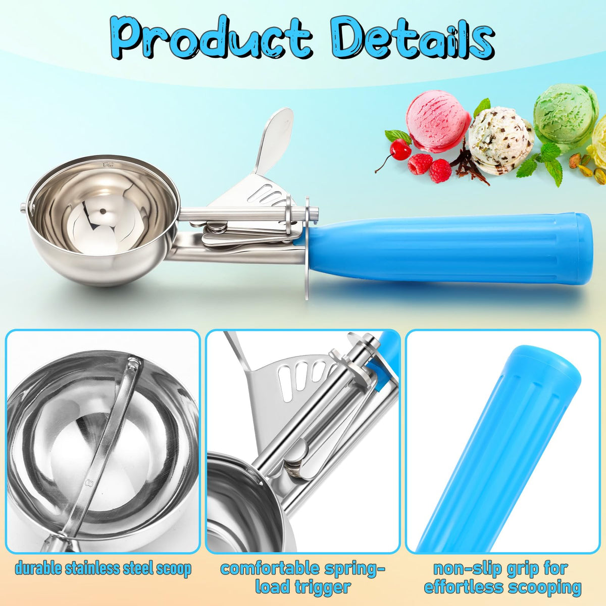 1 Pcs Ice Cream Scooper with Trigger