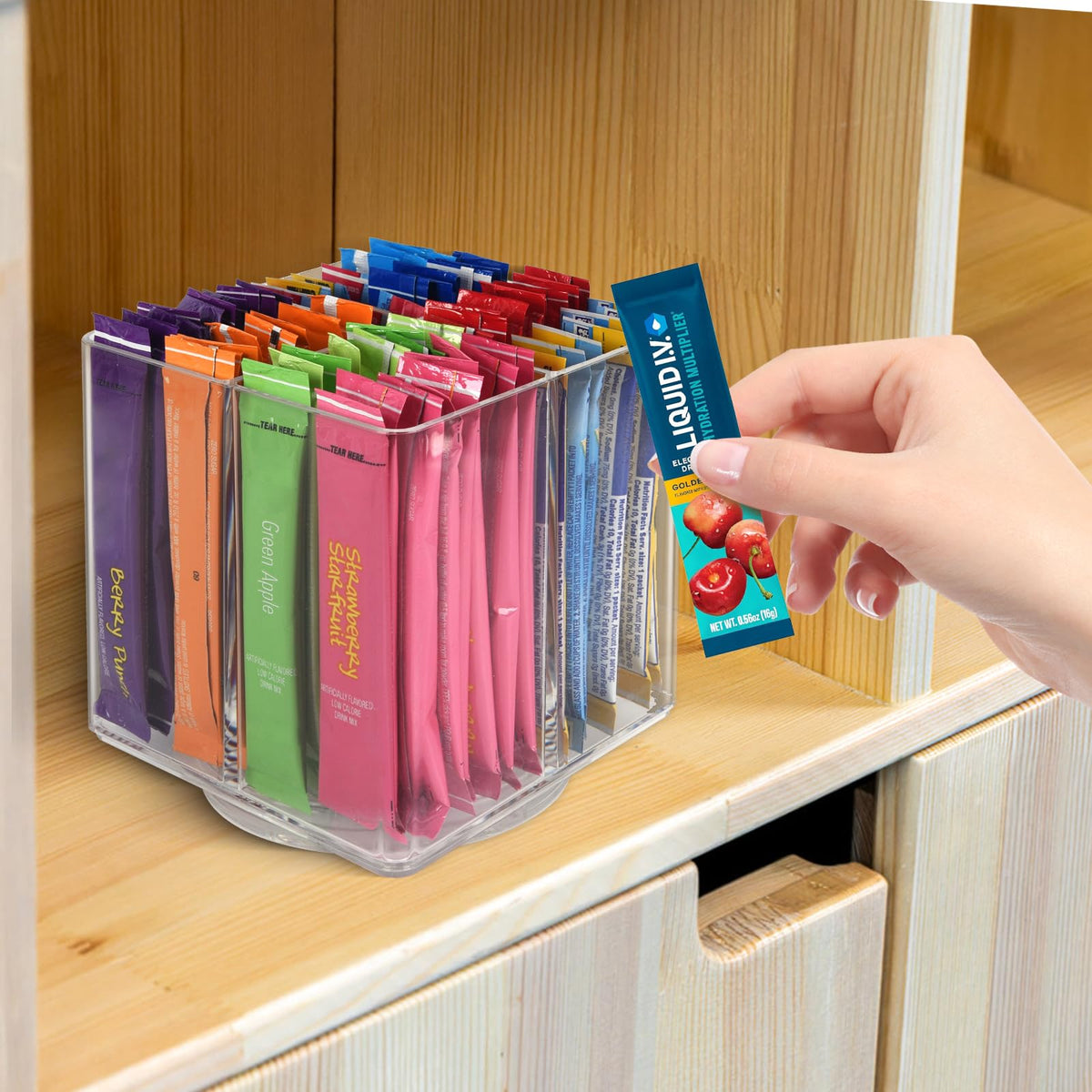 Drink Packet Organizer For Powdered Drink Mix