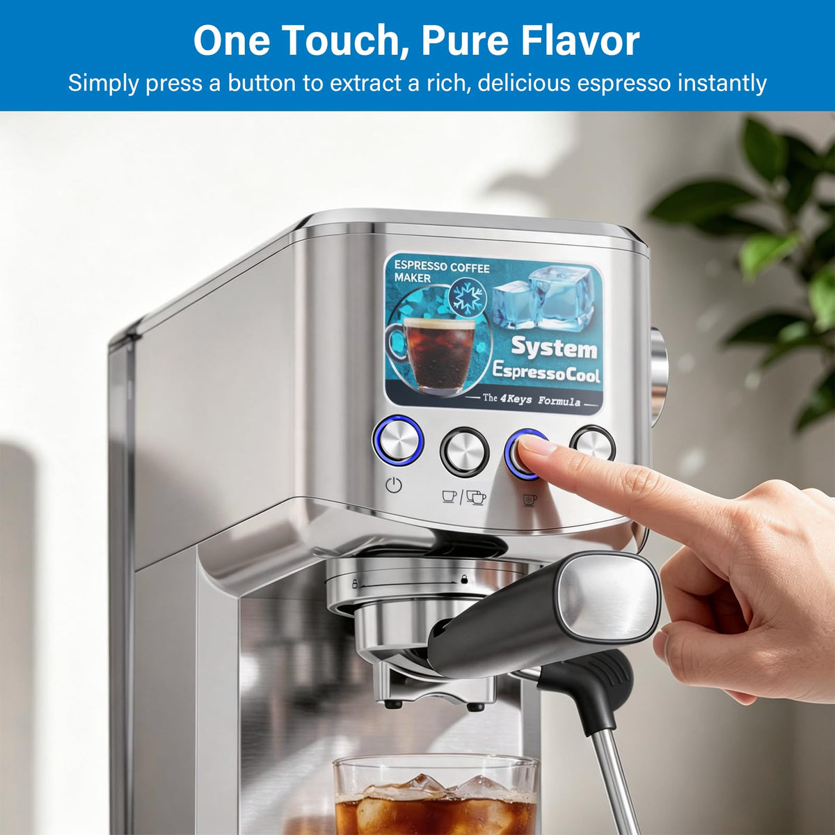 Cold Brew Espresso Maker with Milk Frother for Cappuccino & Latte
