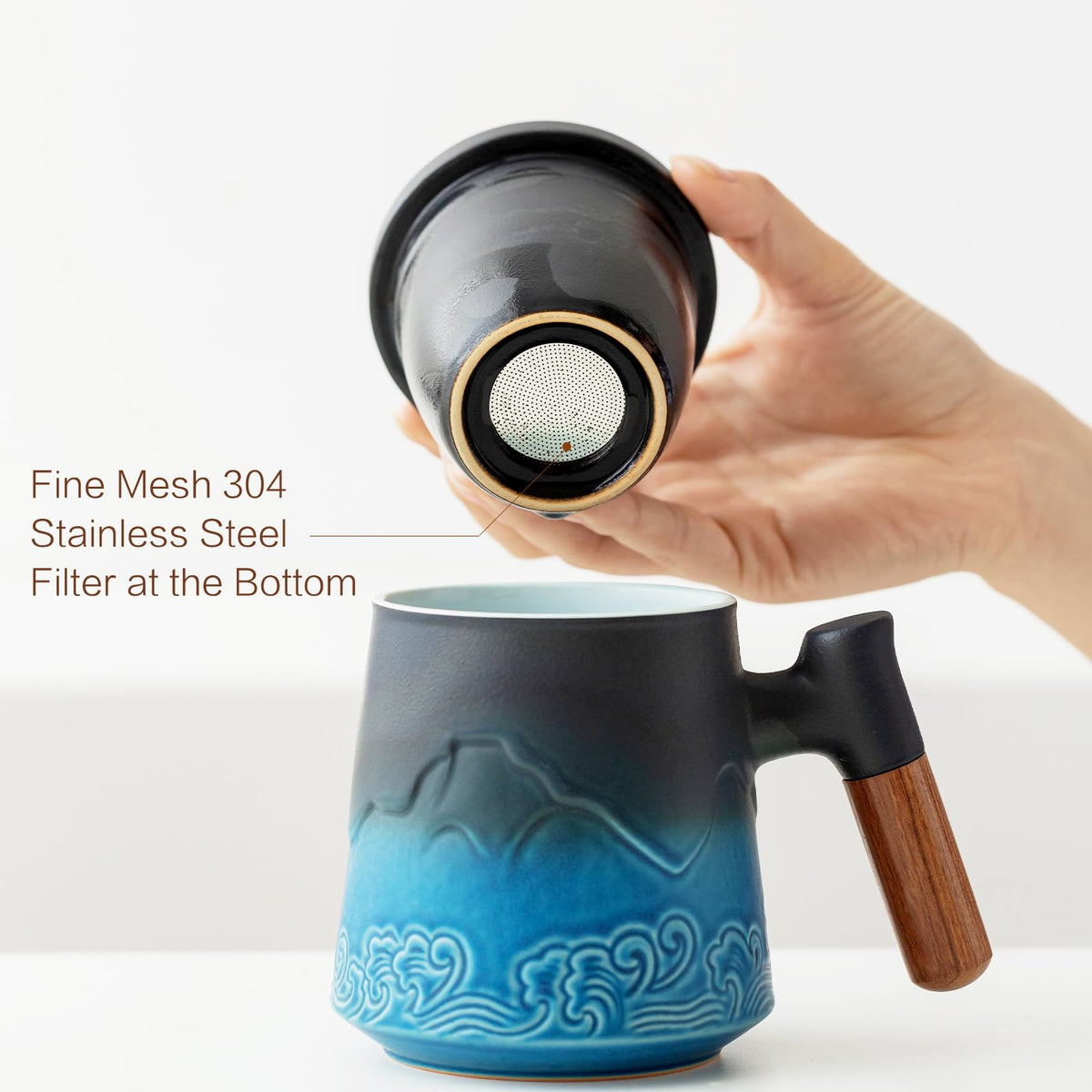 Tea Cup with Infuser and Lid for Loose Leaf Tea Steeper