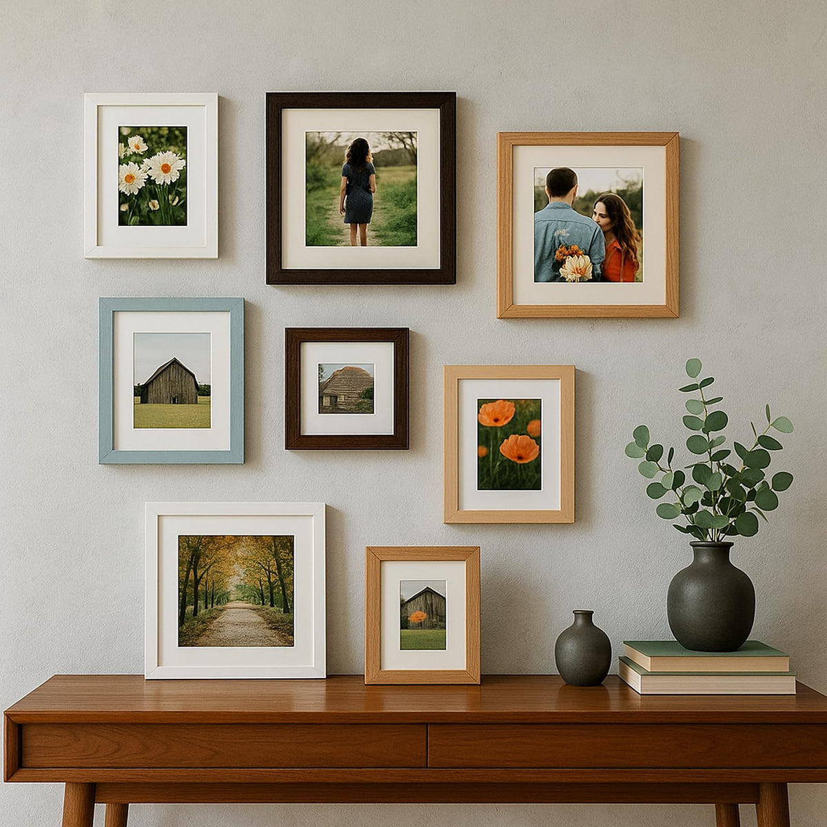 8x12 Solid Oak Wood Picture Frame
