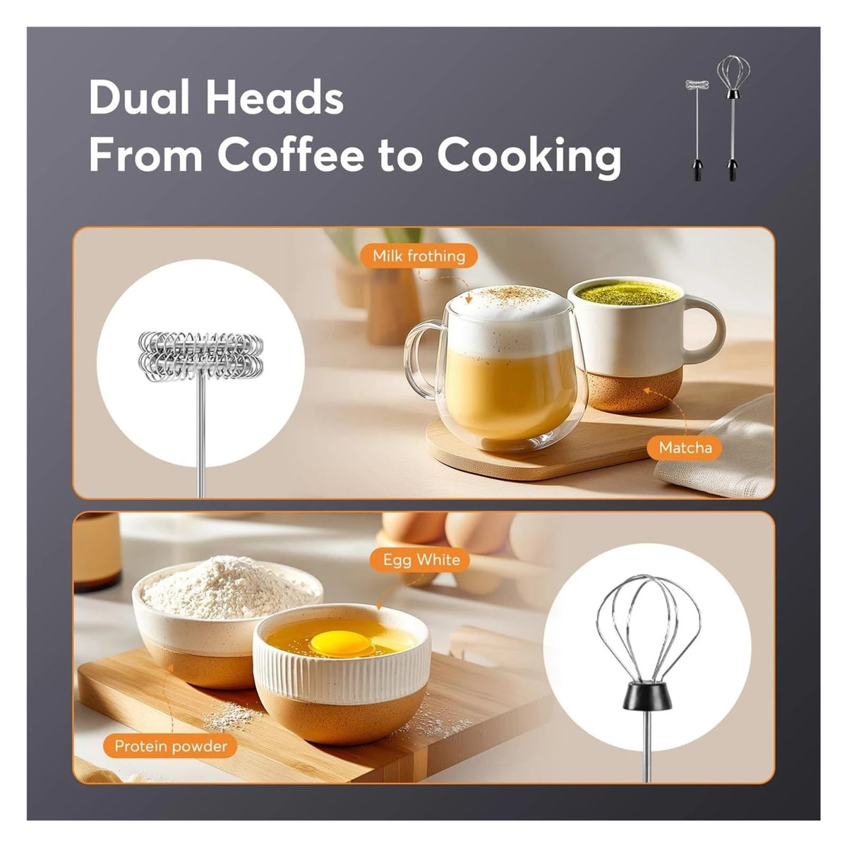 Compatible For Milk Frother Wand Coffee Handheld Foam Maker For Latte Drink Mixer