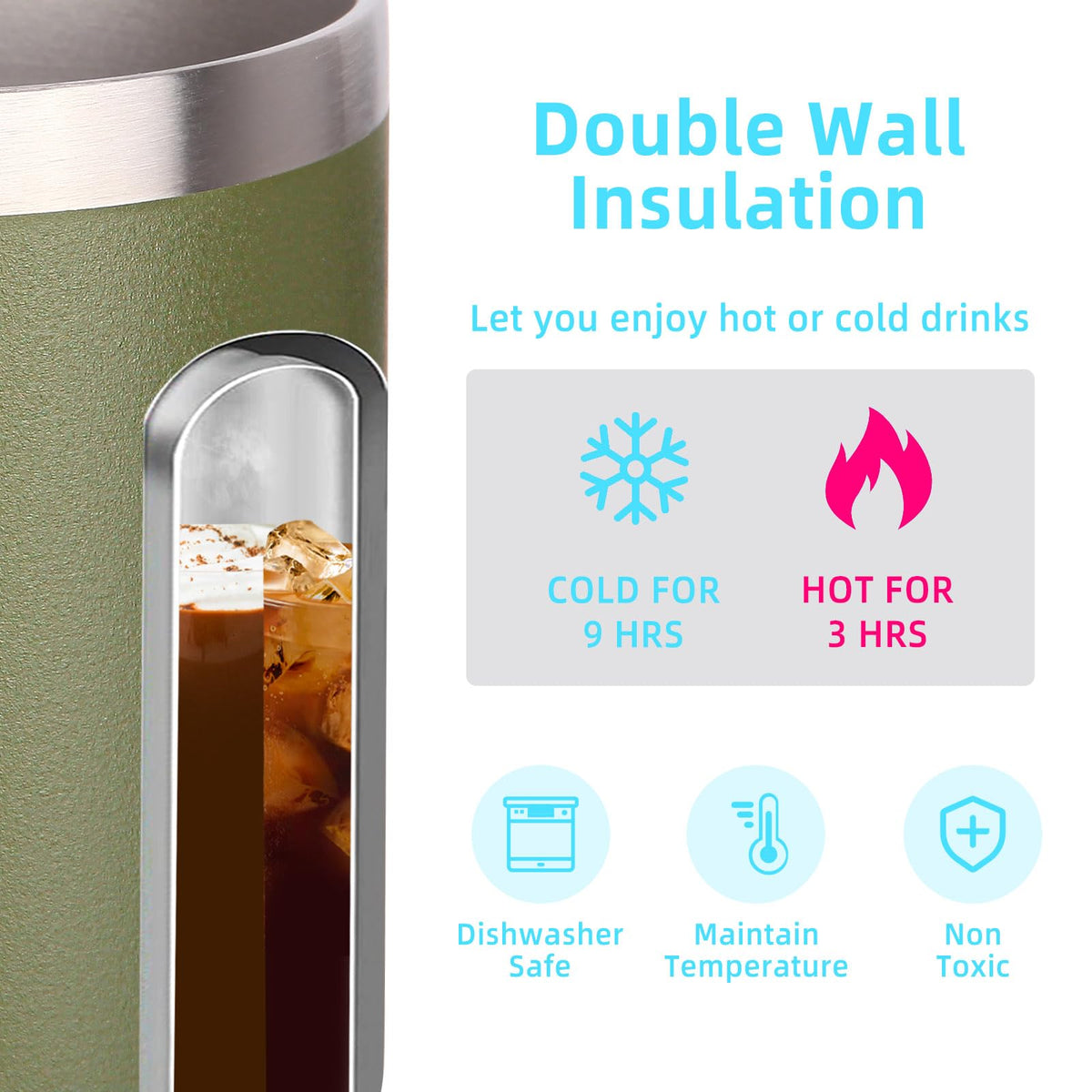 14oz Insulated Stainless Steel Coffee Mug with Lid Bulk 4 Pack (4 Count)