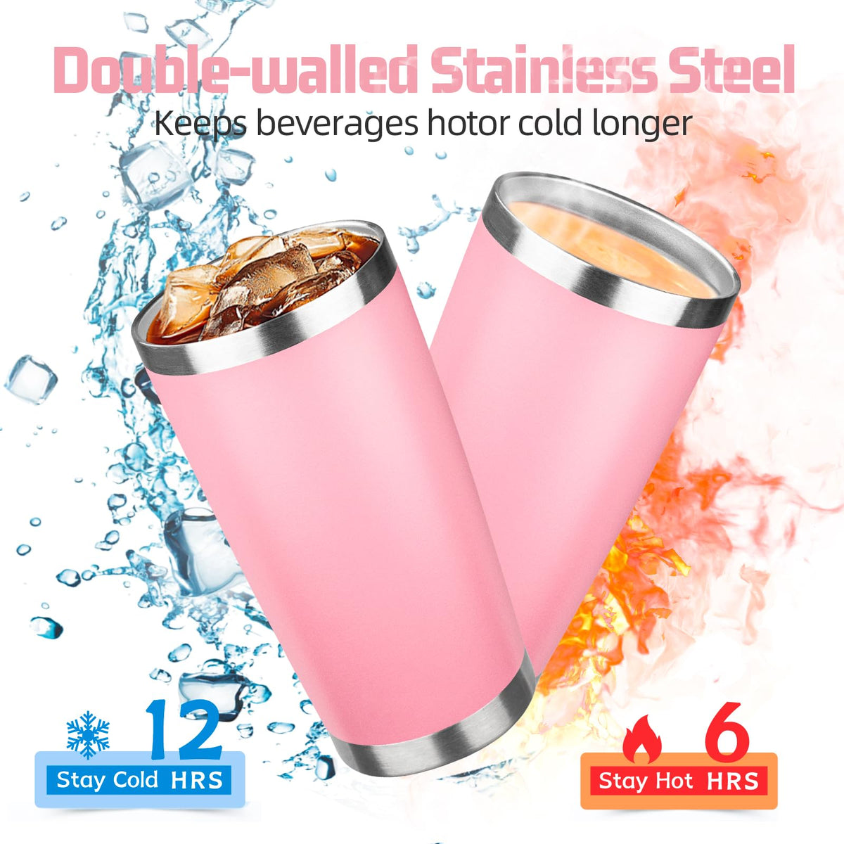 20 oz Tumbler with Lids and Straws (4 Count)
