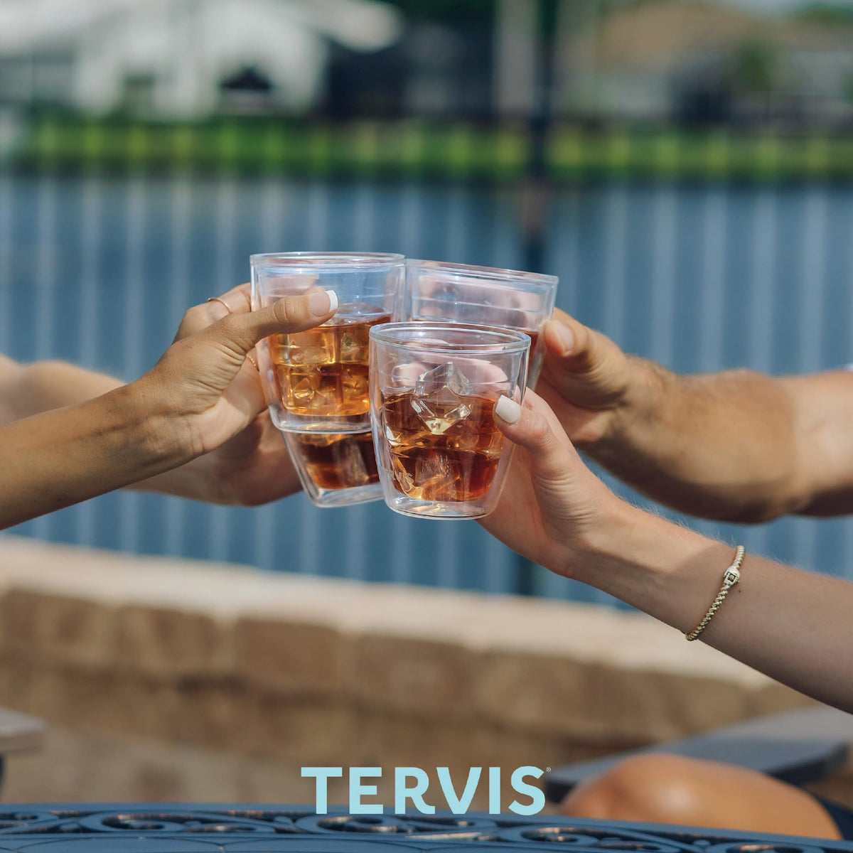 Clear & Colorful Tabletop 12oz Made in USA Double Walled Insulated Tumbler Travel Cup Keeps Drinks Cold & Hot (4 Count)