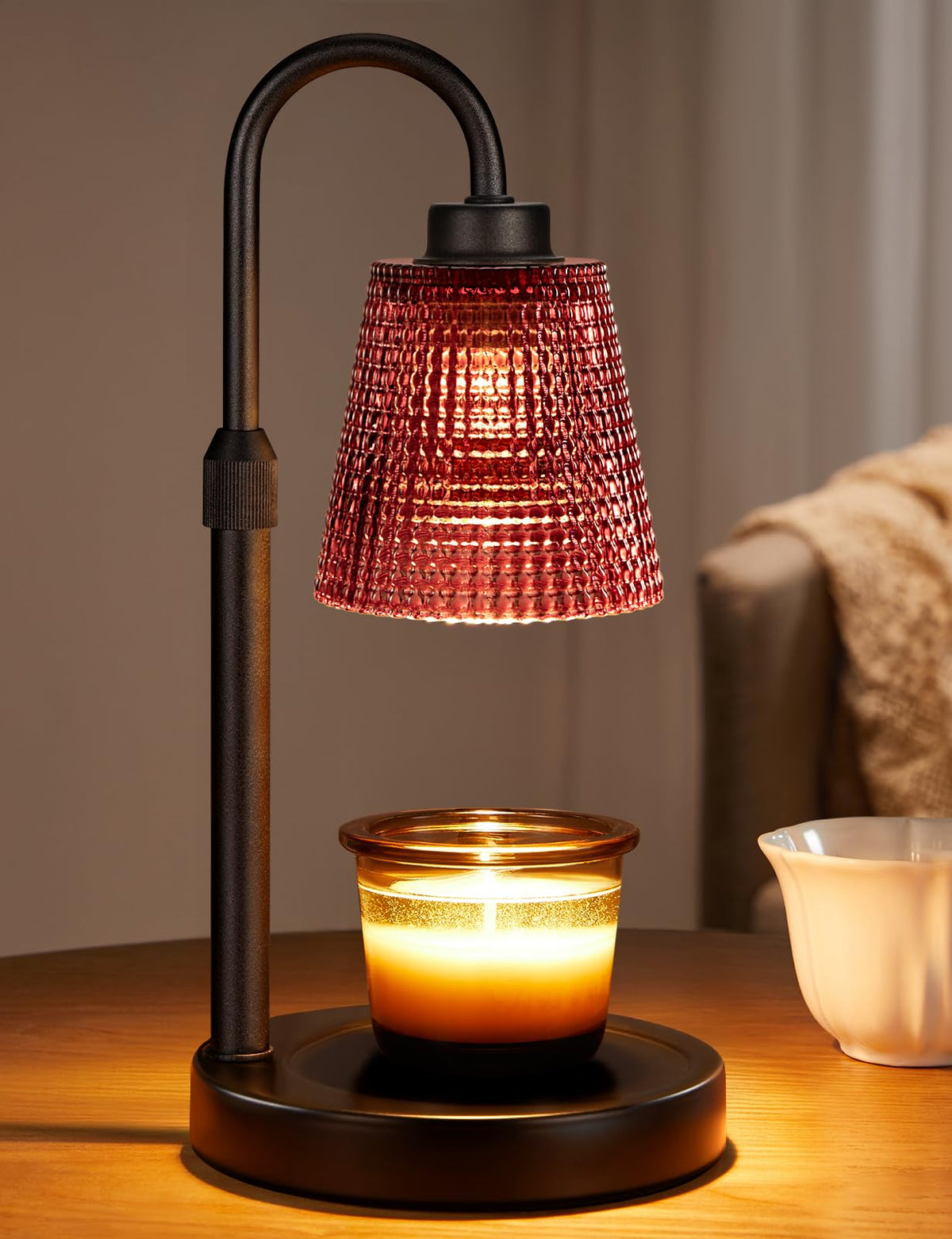 Pomegranate Red Candle Warmer Lamp with Timer