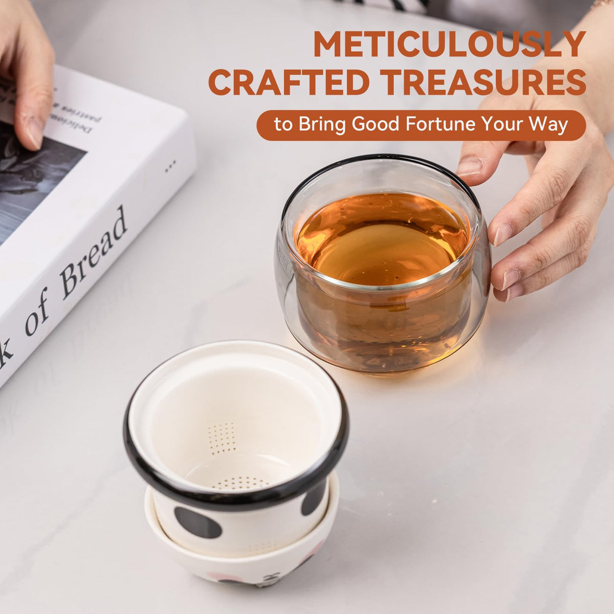 Tea Cup with Infuser and Lid 10oz