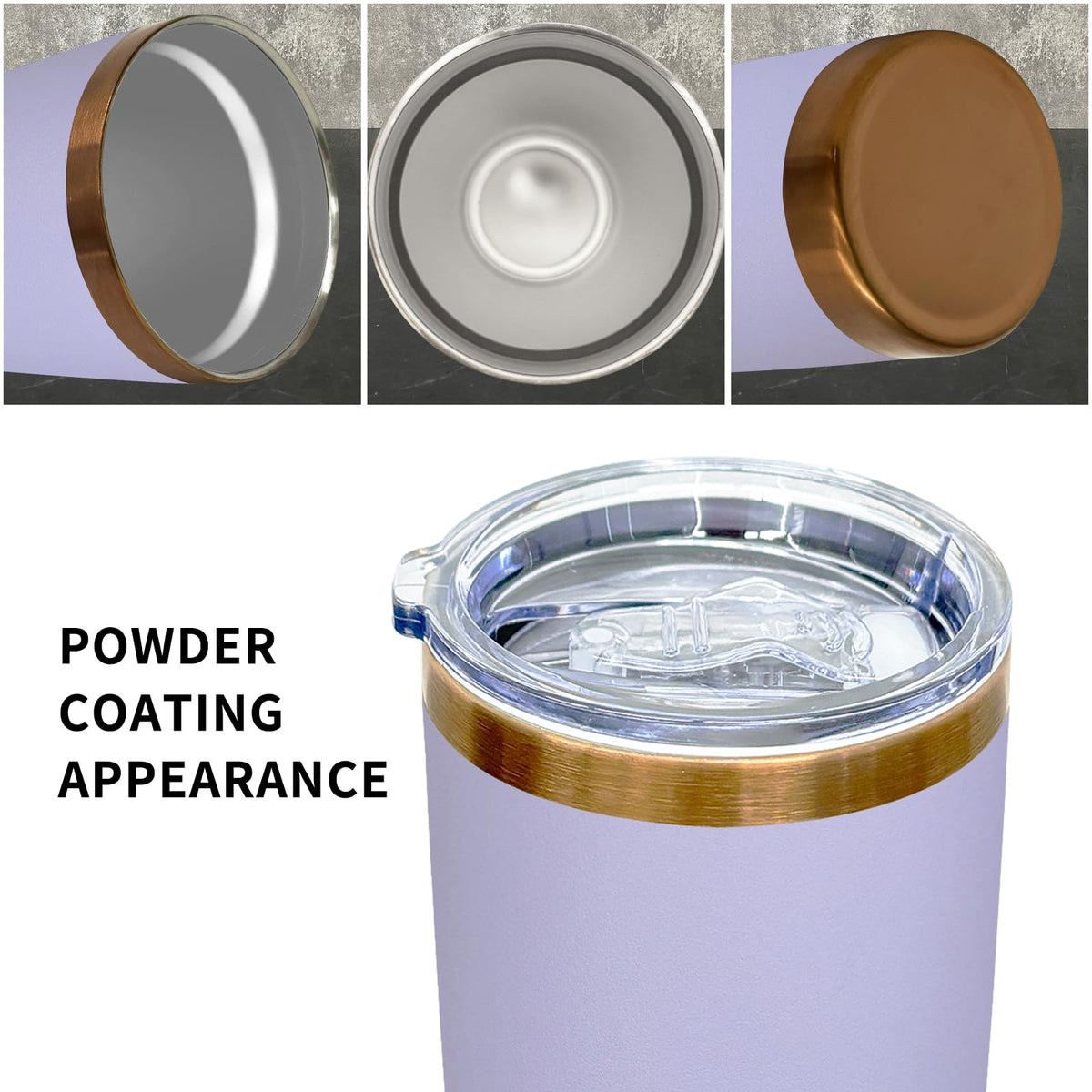 20 oz Insulated Tumbler With Lid and Straw Light Purple
