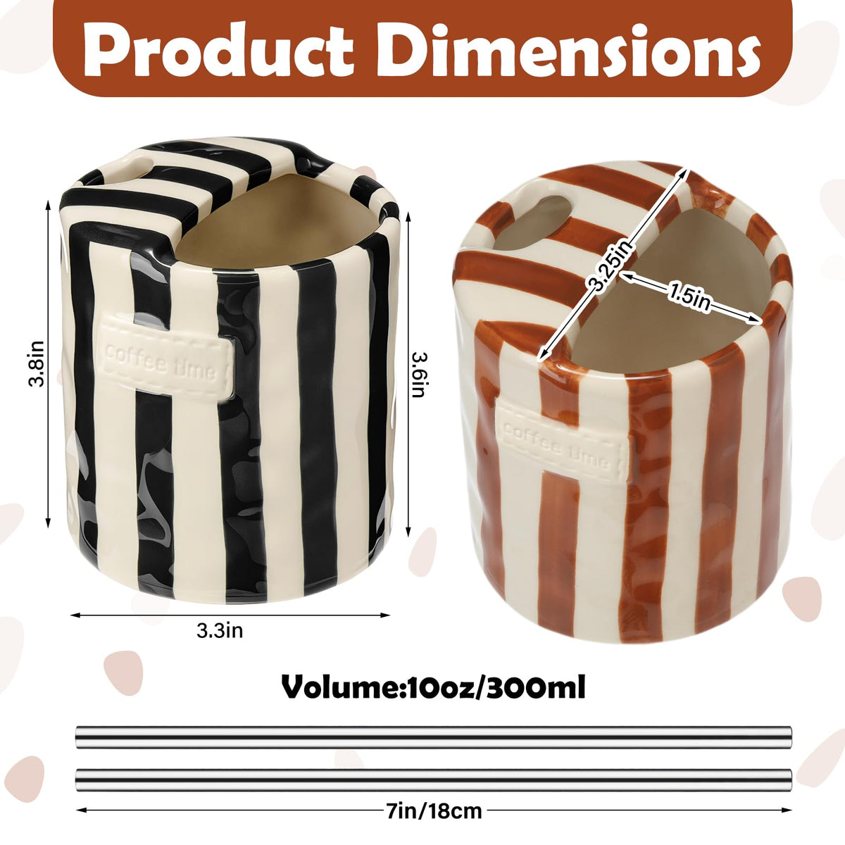 2 Pack Ceramic Mug with Sip Hole (2 Count)