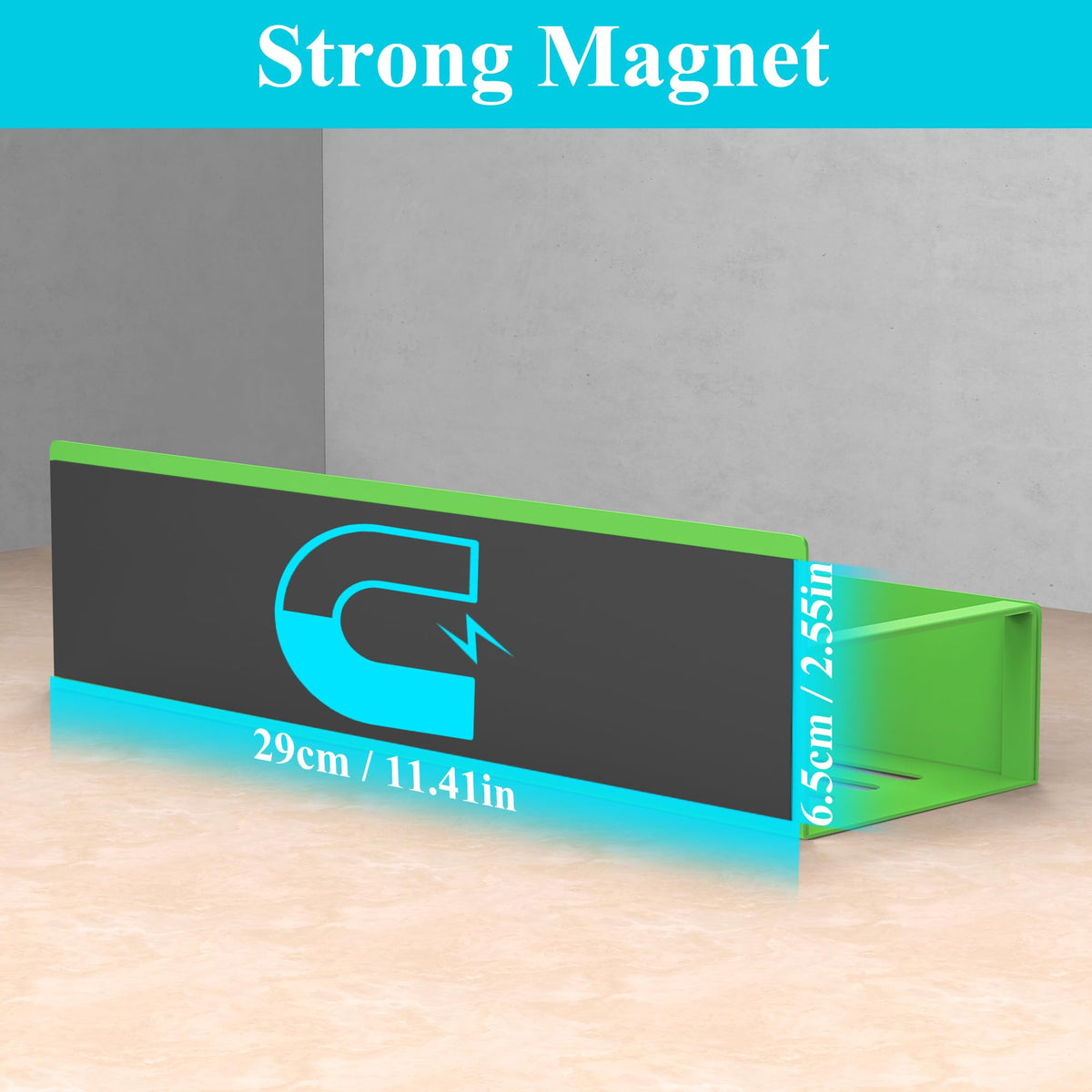 Metal Magnetic Spice Rack for Refrigerator Green (4 Count)
