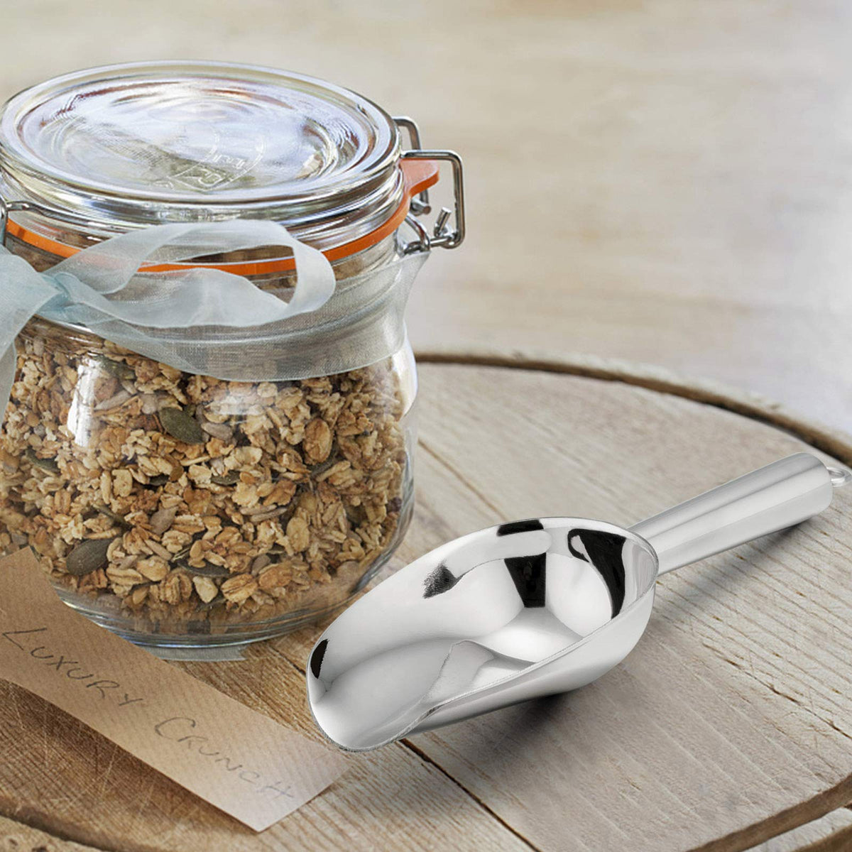 Mini Scoop 3 Ounce Stainless Steel Kitchen Utility Scoops (4 Count)