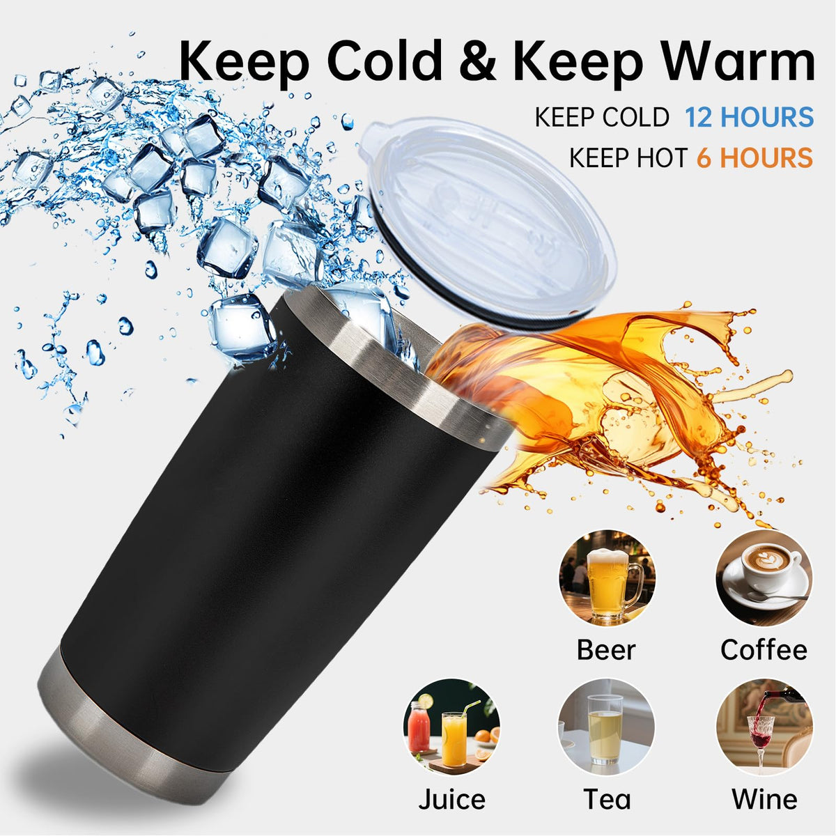 32 Pack 20oz Stainless Steel Insulated Bulk Tumblers with Lid&Straw (32 Count)