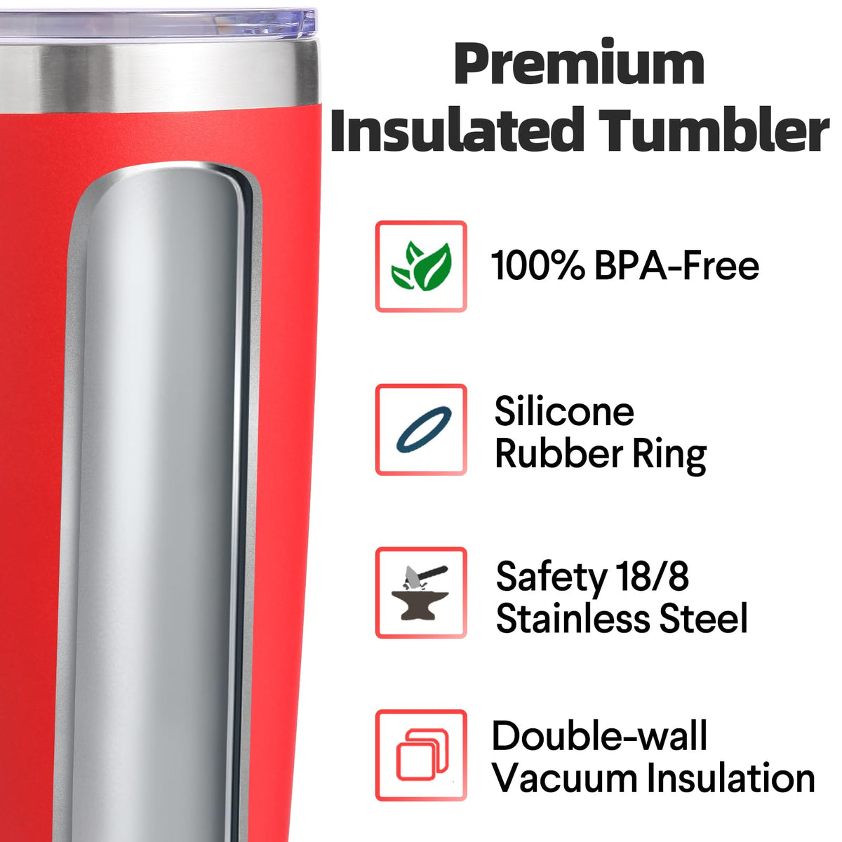 20oz Stainless Steel Tumbler with Lid and Straw Bulk 4 Pack (4 Count)