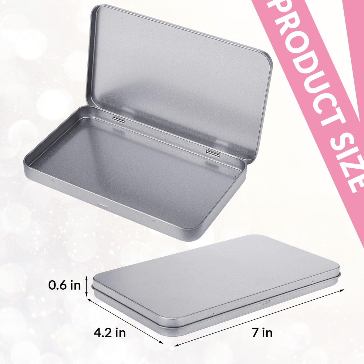40 Pack Metal Tin Boxes with Hinged Lids (40 Count)
