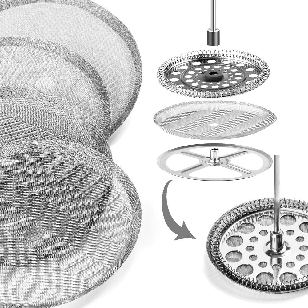 6 Pack French Press Replacement Filter Screen (6 Count)