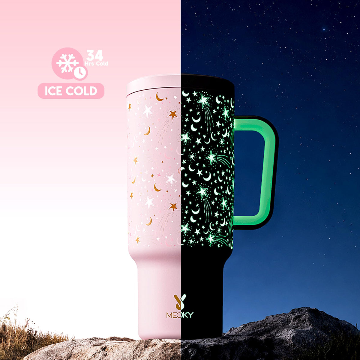 40 oz Tumbler with Handle and Straw