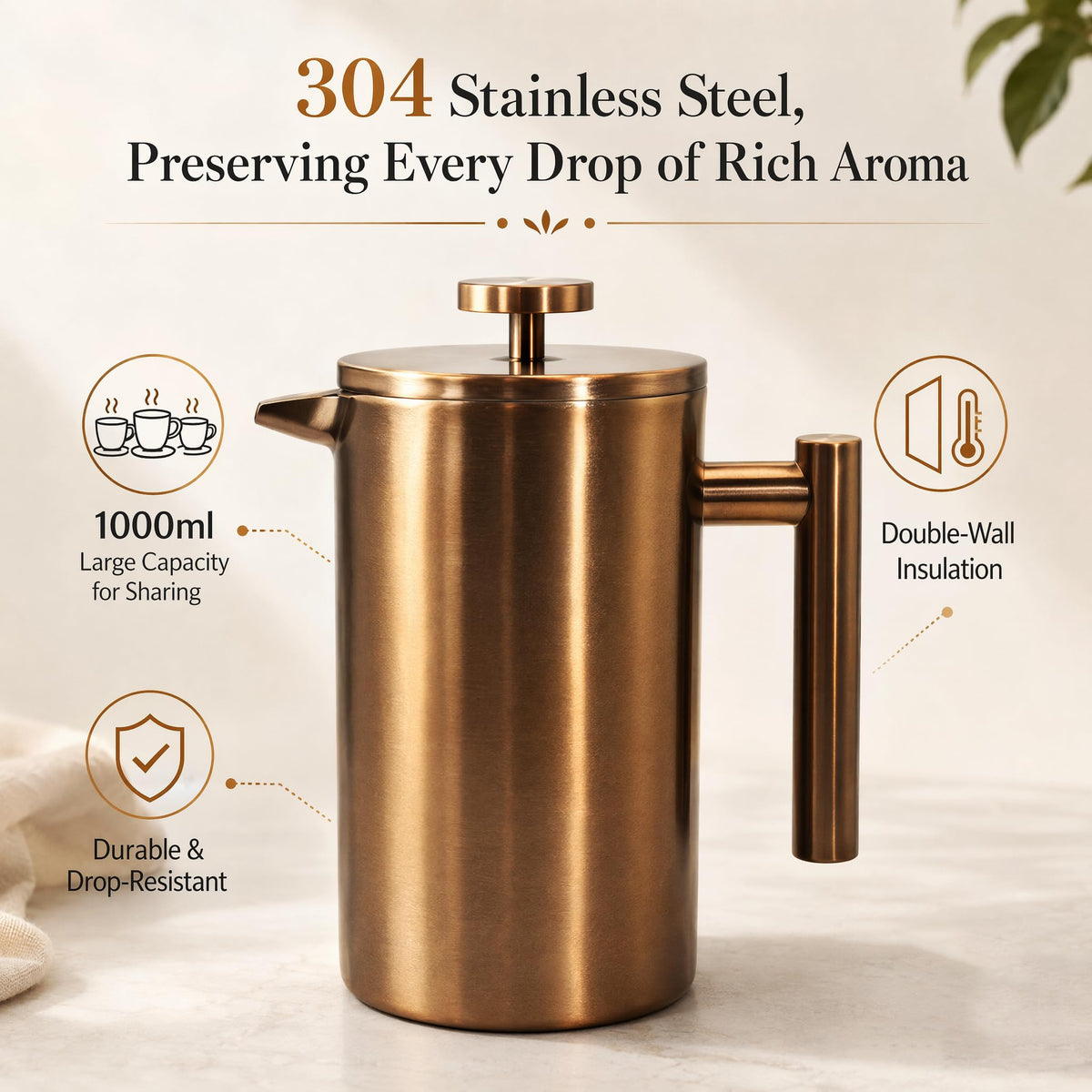 34oz French Press Coffee Maker