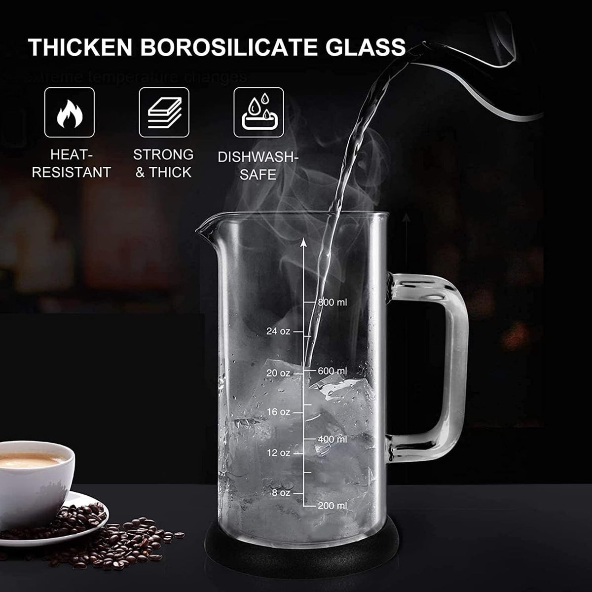 French Press Coffee Maker 34 Ounce Espresso Tea Coffee Maker with 4 Filters System