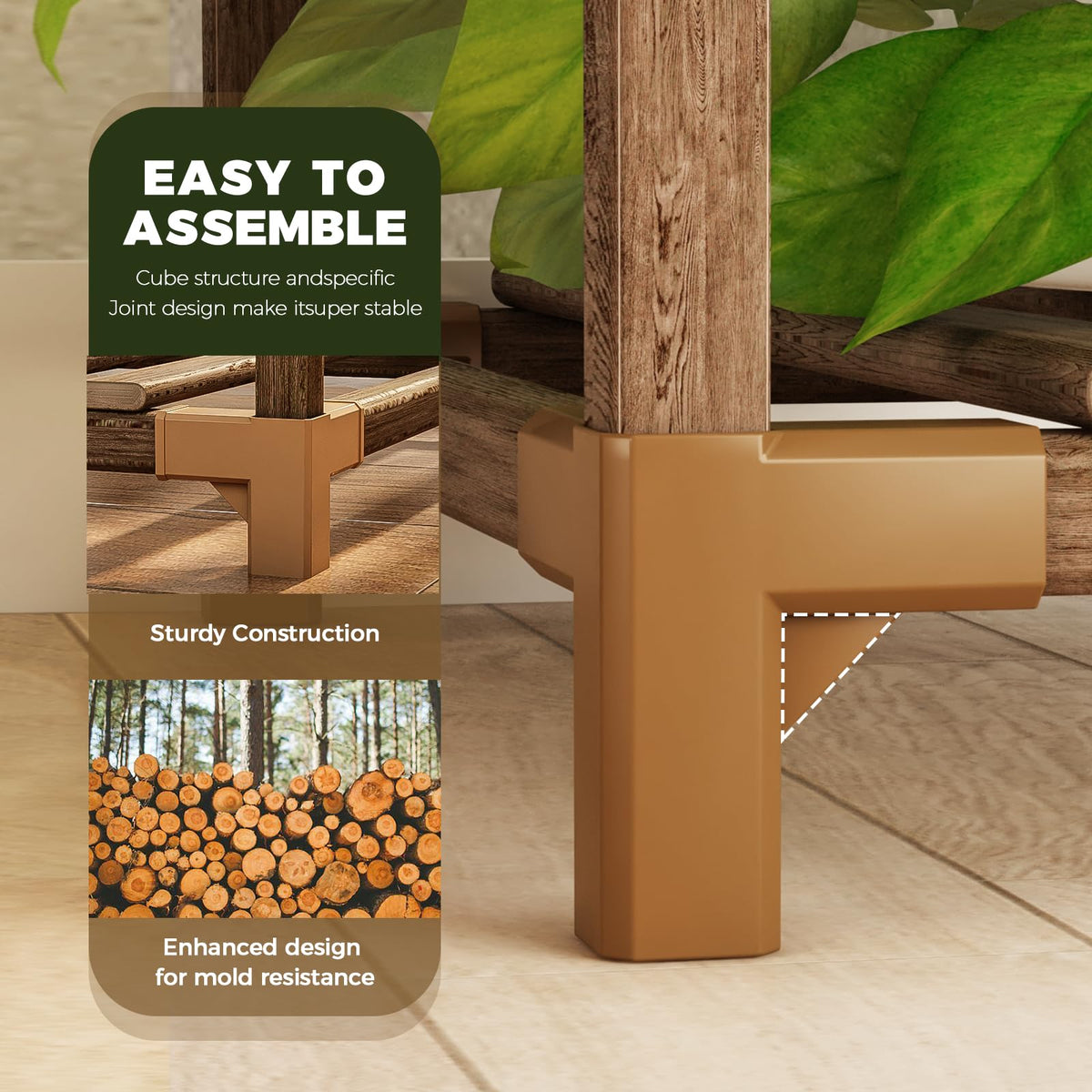 Tall Plant Stand Indoor Wood Plant Shelf Outdoor Tiered Plant Rack