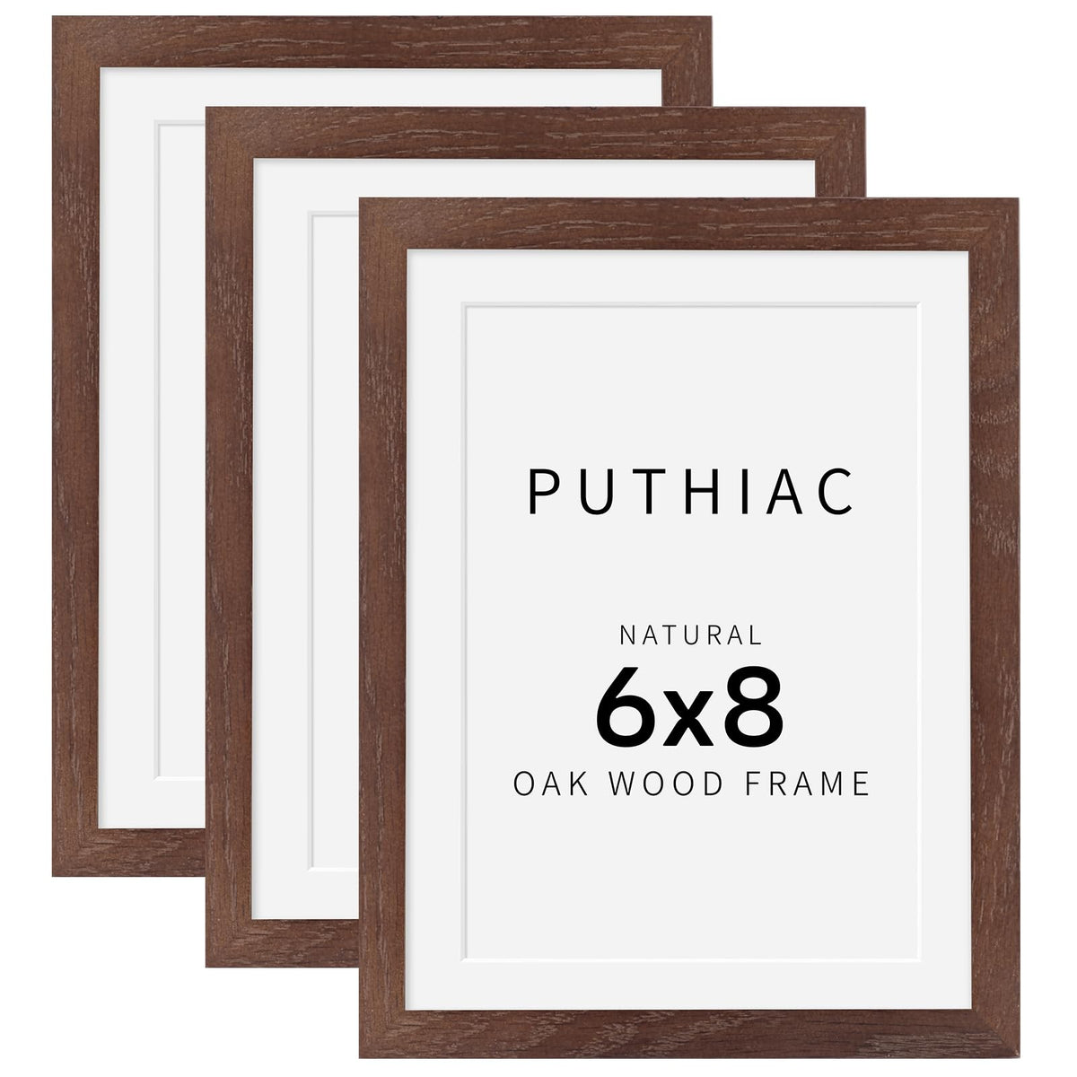 6x8 Solid Oak Wood Picture Frames (3 Count)